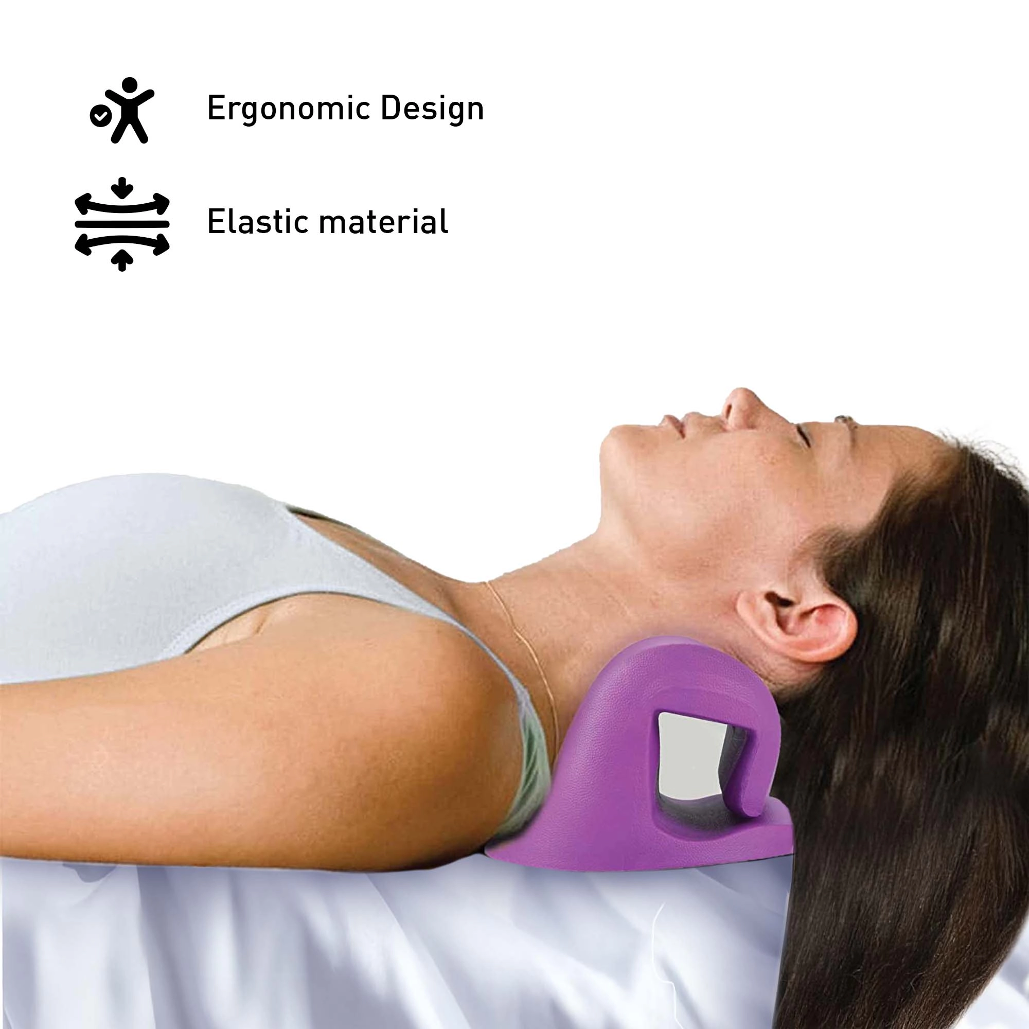 Pursonic Unisex Neck & Shoulder Relaxation Massage Bundle – Portable Heated Massaging Wrap & Cervical Stretcher Relaxer Set