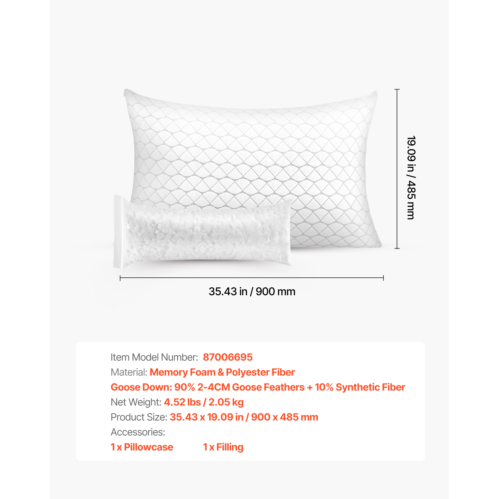 HONGGE King Luxury Hotel Bed with Supportive Bedding for Back, Stomach, and Side Sleepers