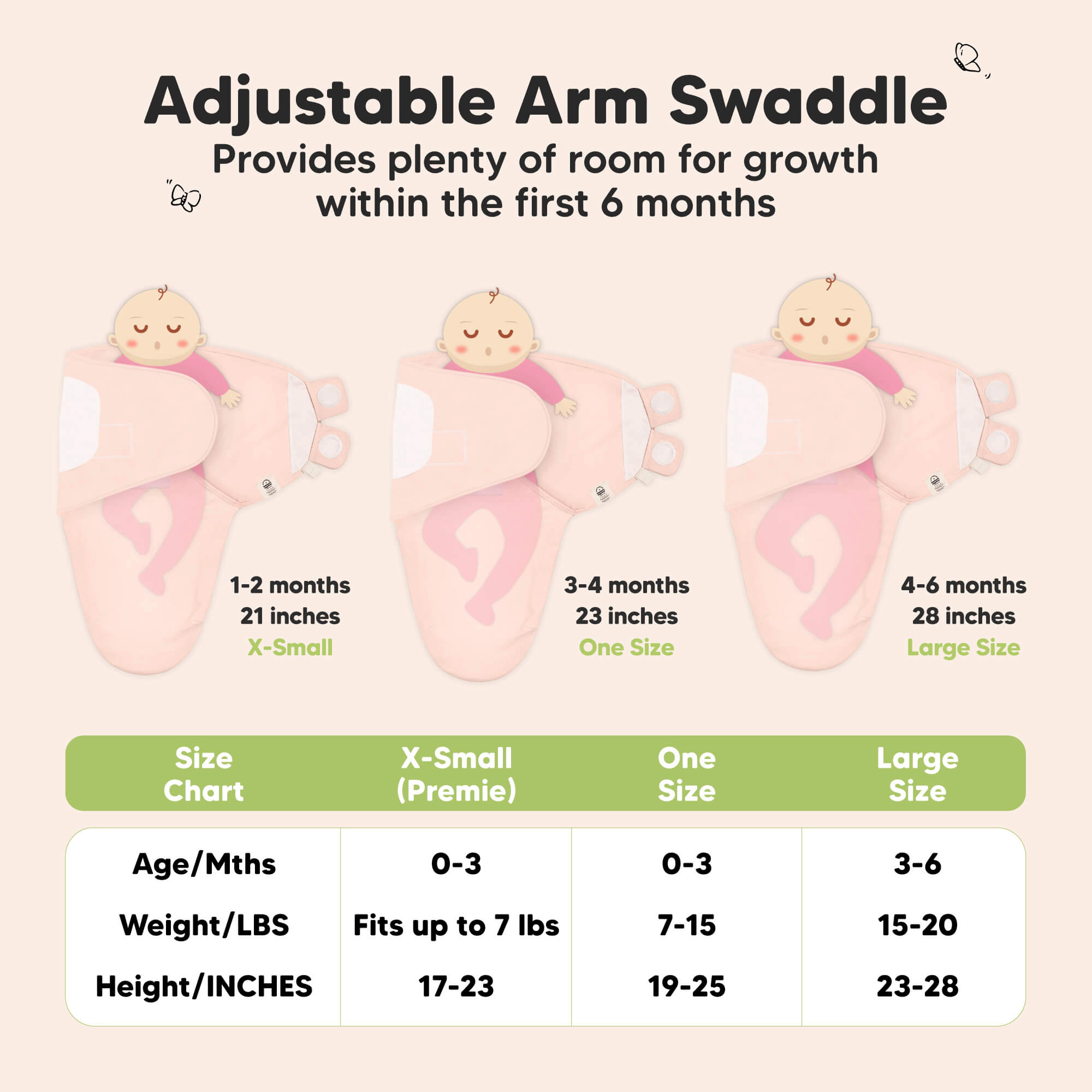 KeaBabies 3-Pack Soothe Swaddle Wraps