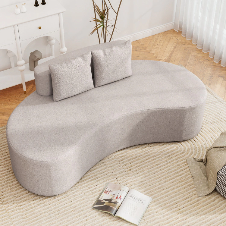 Hivvago Upholstered Curved Sofa With 2 Cozy Pillows