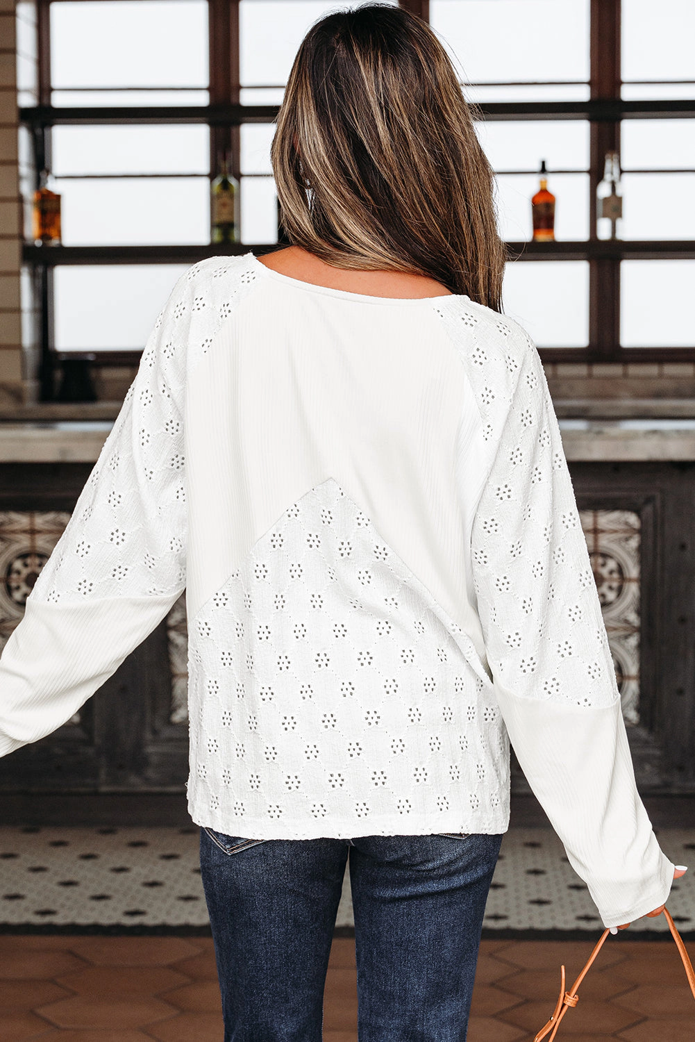 Threaded Pear Women's Tessabina Patchwork Embroidered Top