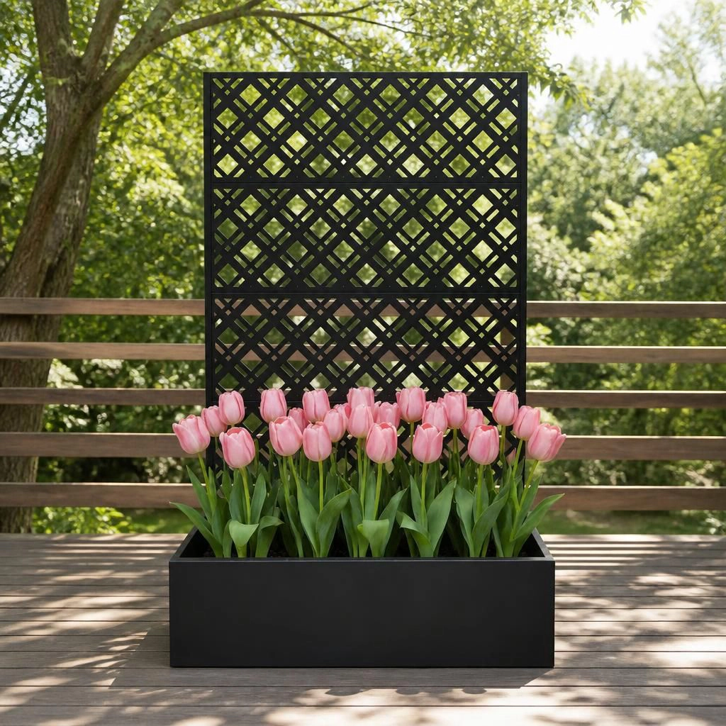 WOW PIONEER Tall Freestanding Vertical Iron Planter Rack Multi-Tier for Flowers Herbs Outdoor Plants