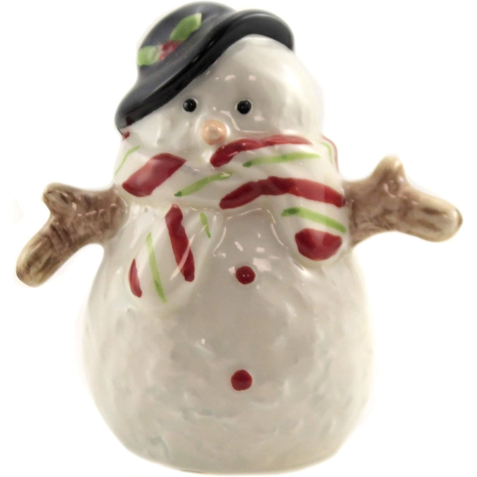 Pacific Giftware Christmas Santa & Snowman North Pole Winter Ceramic Magnetic Salt Pepper Shakers