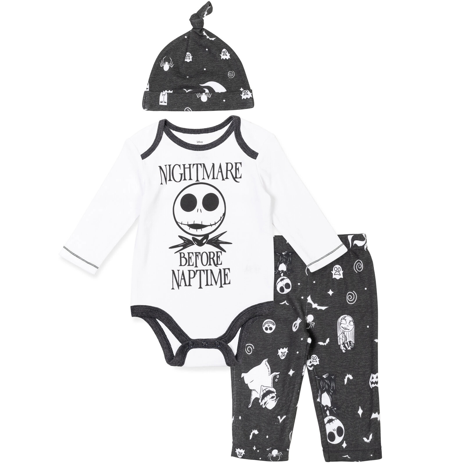 Disney Nightmare Before Christmas Baby Bodysuit Pants and Hat Set