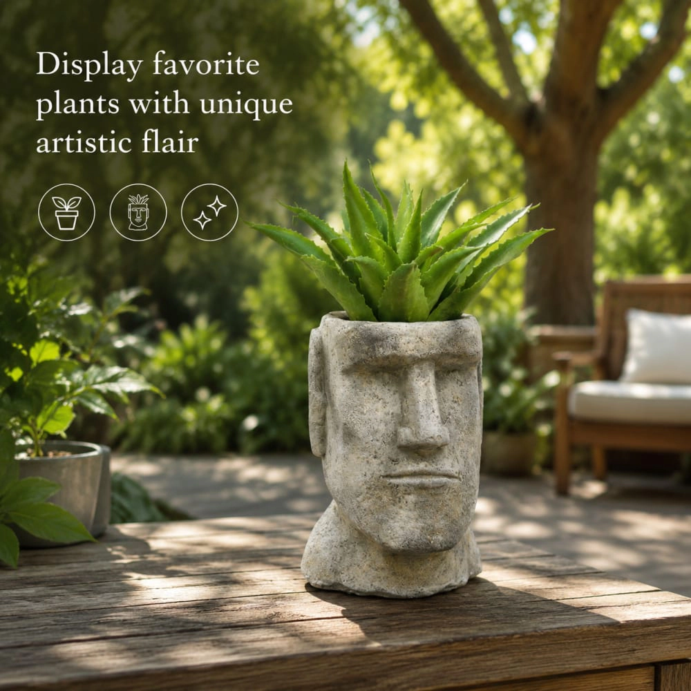 WOW PIONEER Solid Cement Small Garden Planter Pot
