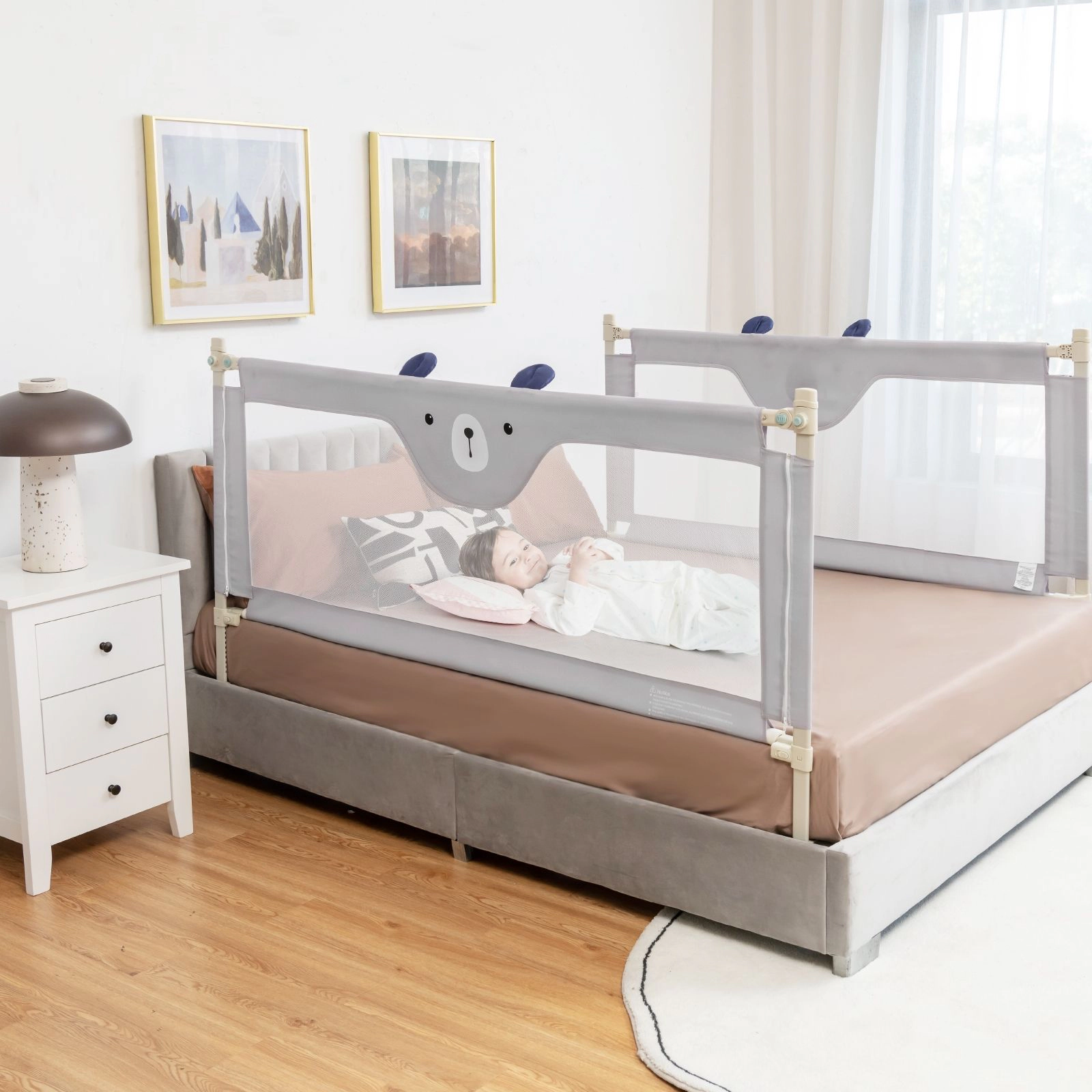 SlickBlue Height Adjustable Kids Bed Rail With Safety Locks