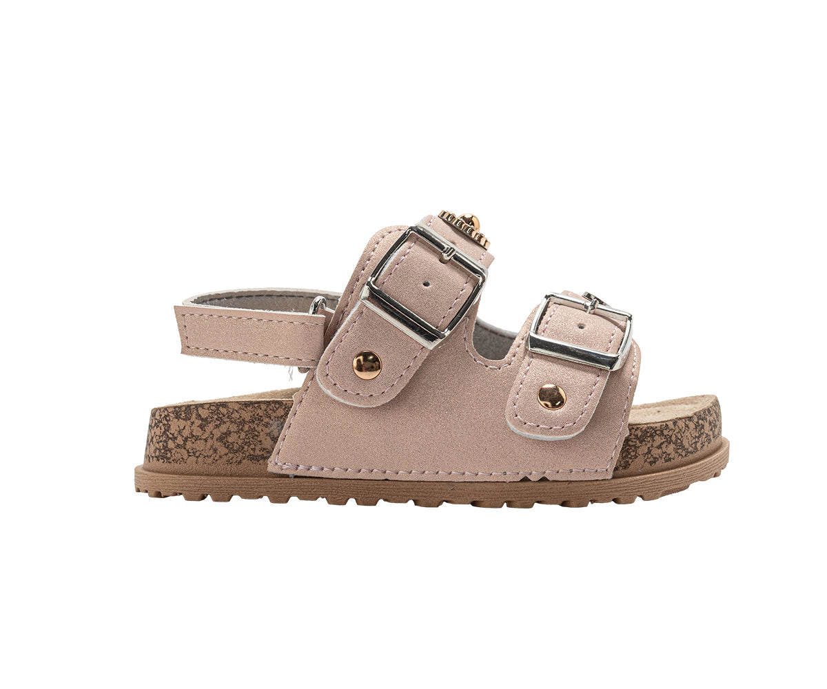 bebe Toddler Girl's Double Buckle Sandals with Back Strap