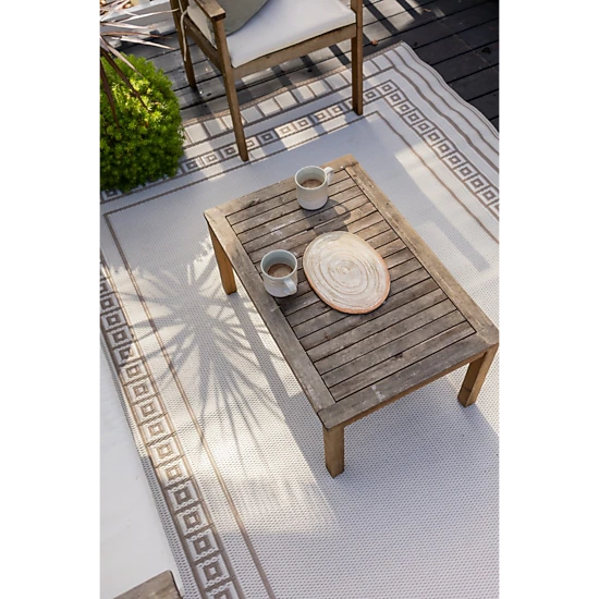 Mad Mats Border Indoor/Outdoor Area Rug, Color: White & Sand - JCPenney