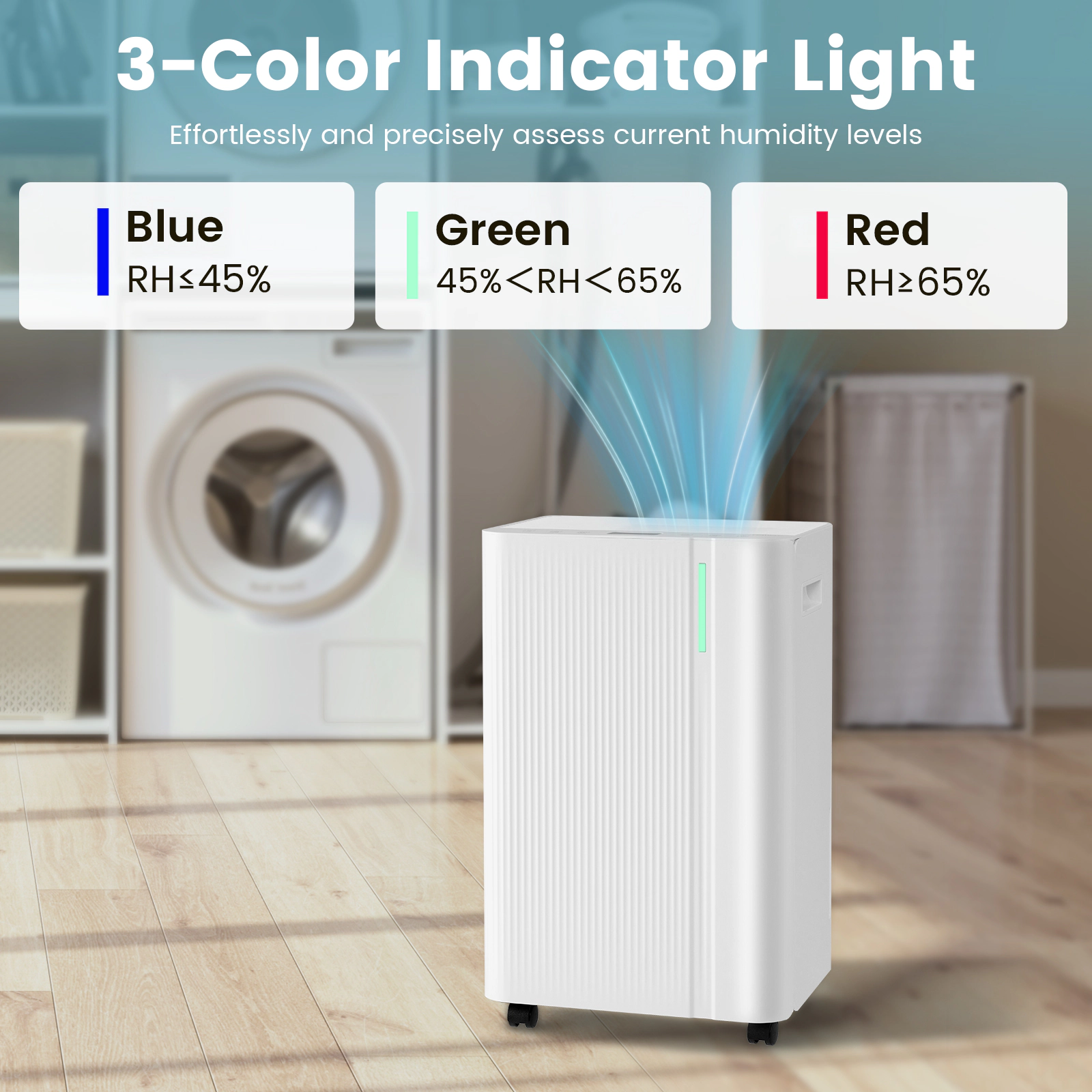 SlickBlue 54 Pint Dehumidifier with Humidity Control, Drain Hose and Smart Display
