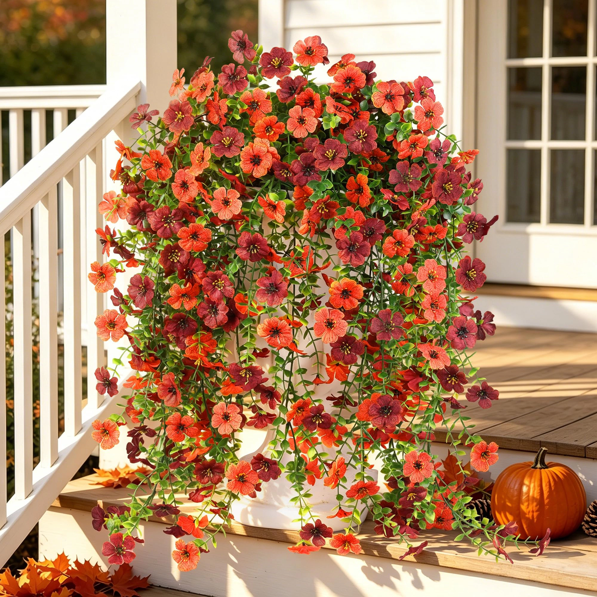 PUPWE Artificial Hanging Flowers For Outdoors Spring Summer Decor