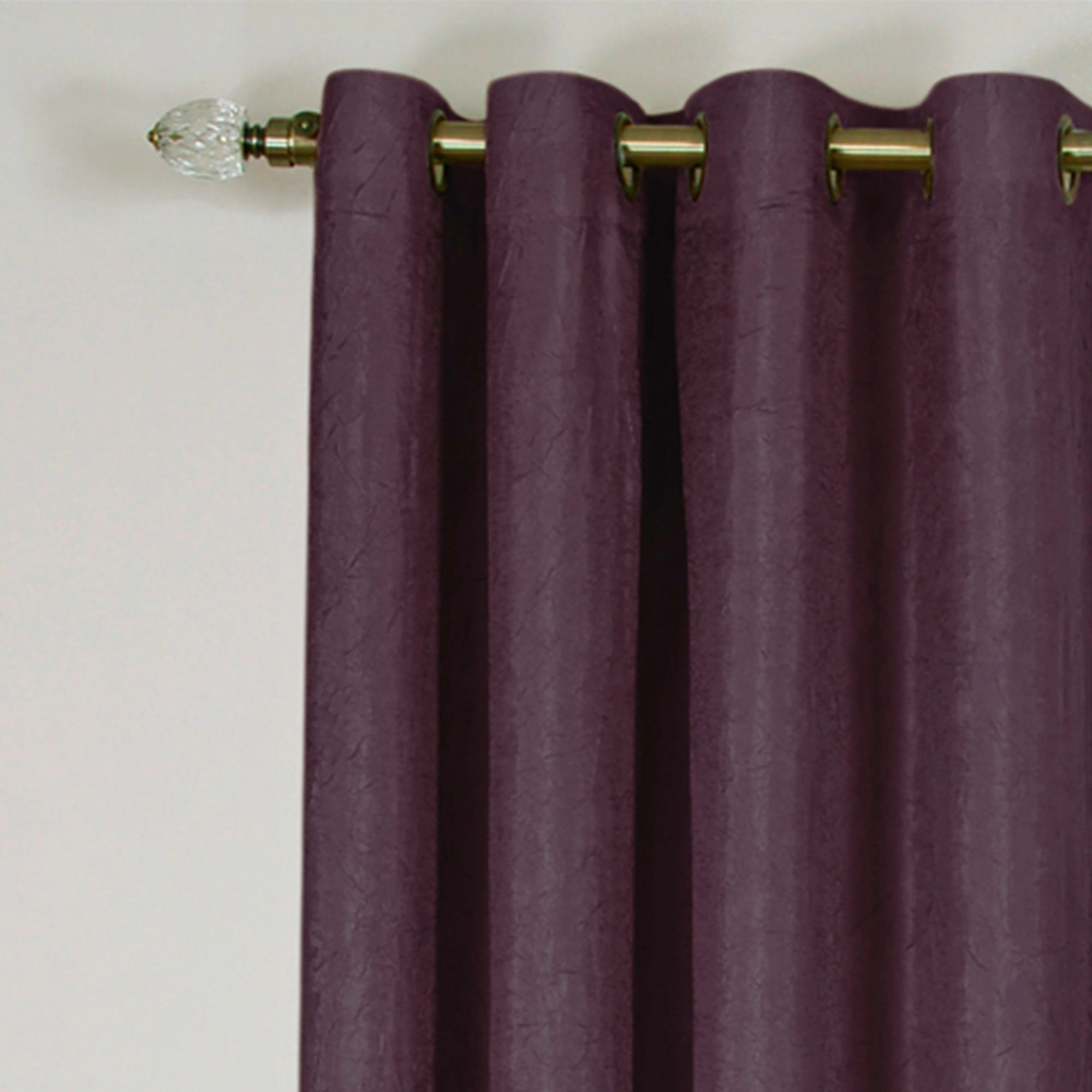 Kate Aurora  Vesper Room Darkening Grommet Top Crinkled Satin Lined Single Window Curtain Panel