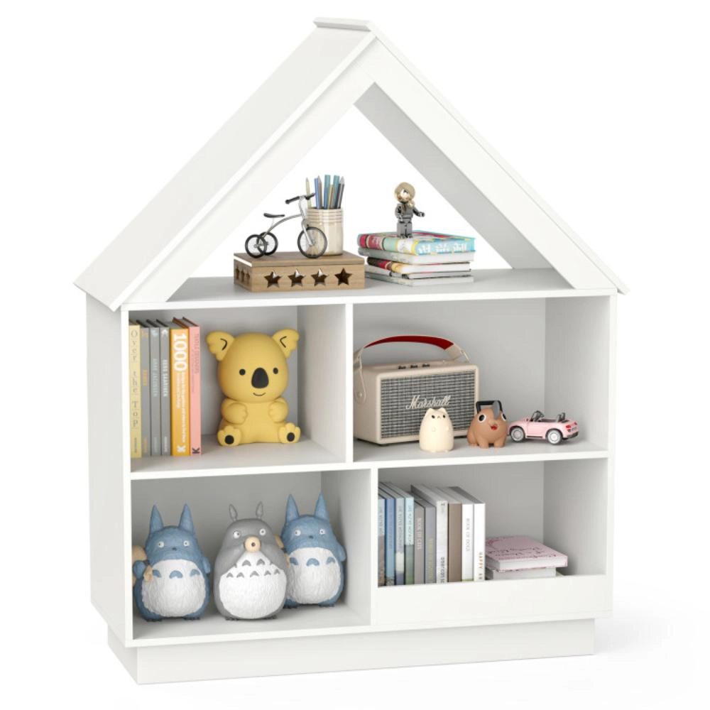 Hivvago Three-Tier Toy Storage Shelf with Playhouse Style Design
