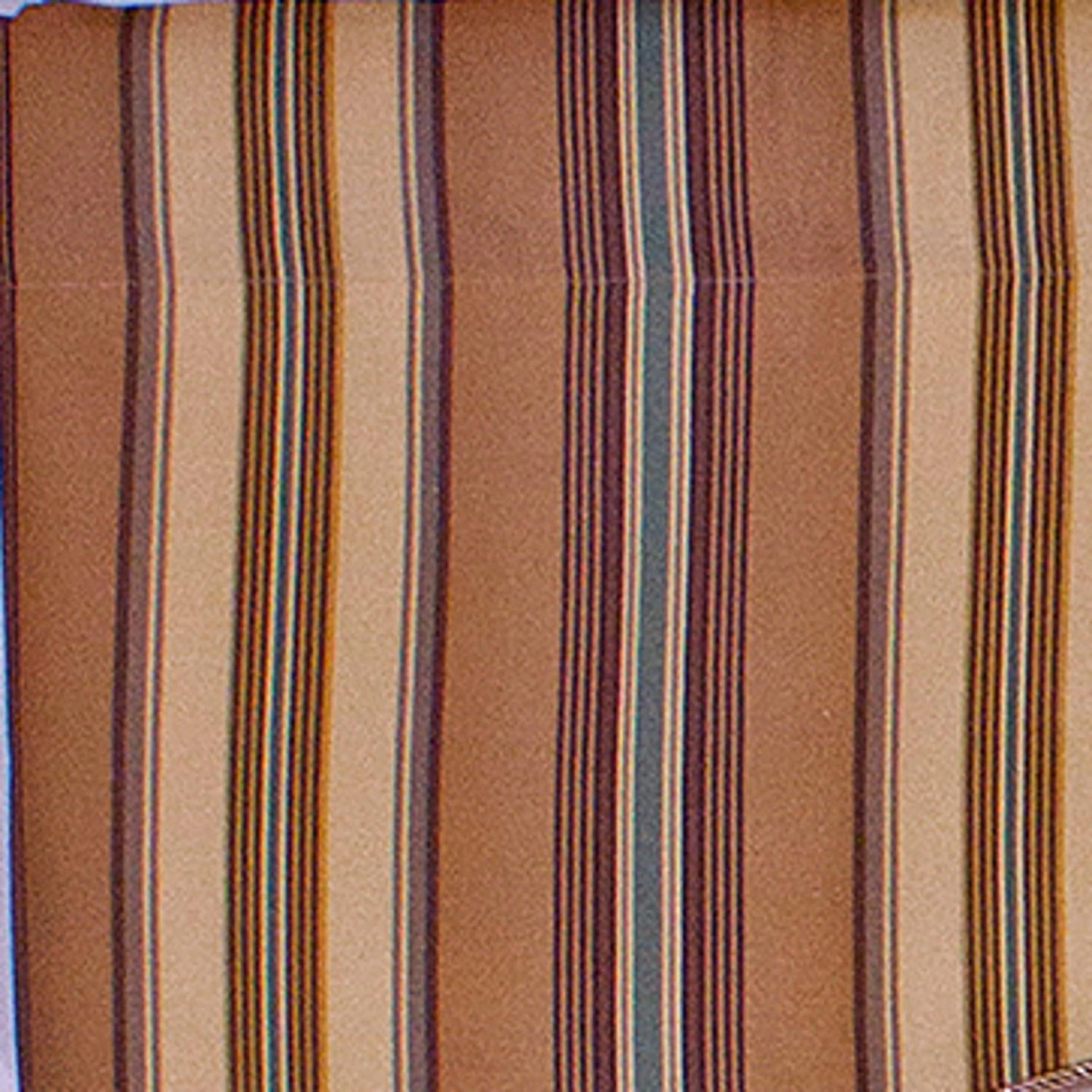 RLF Home Daria Stripe Corded Arch 100% Cotton with Fully Lined 3" Rod Pocket Valnance for Windows 50" x 17" Saddle