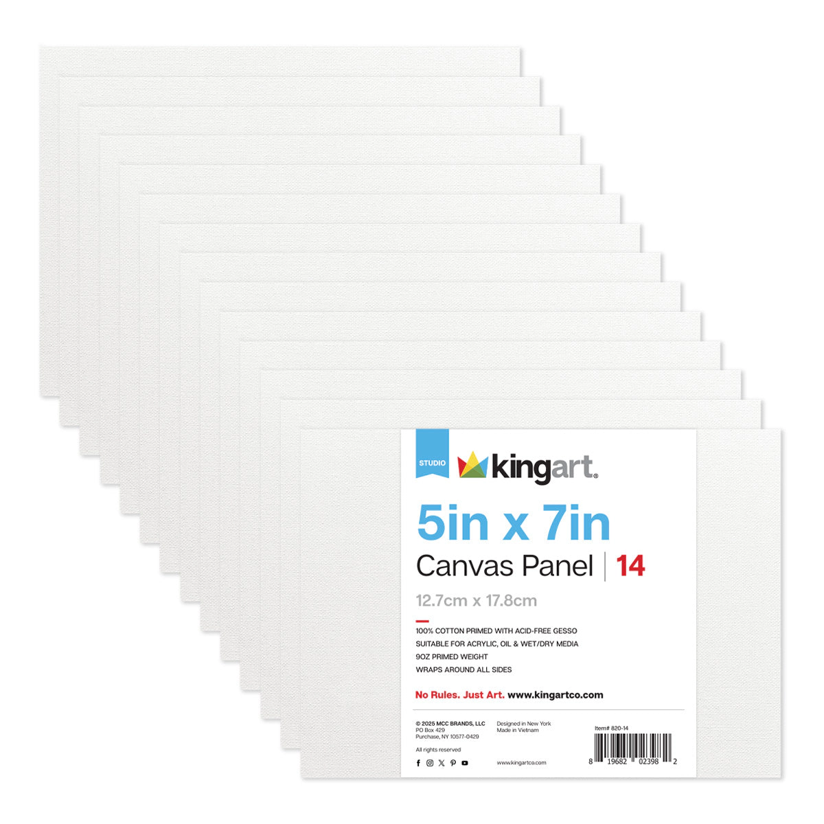 KINGART Canvas Panels 5 x 7 in - 14-Pack