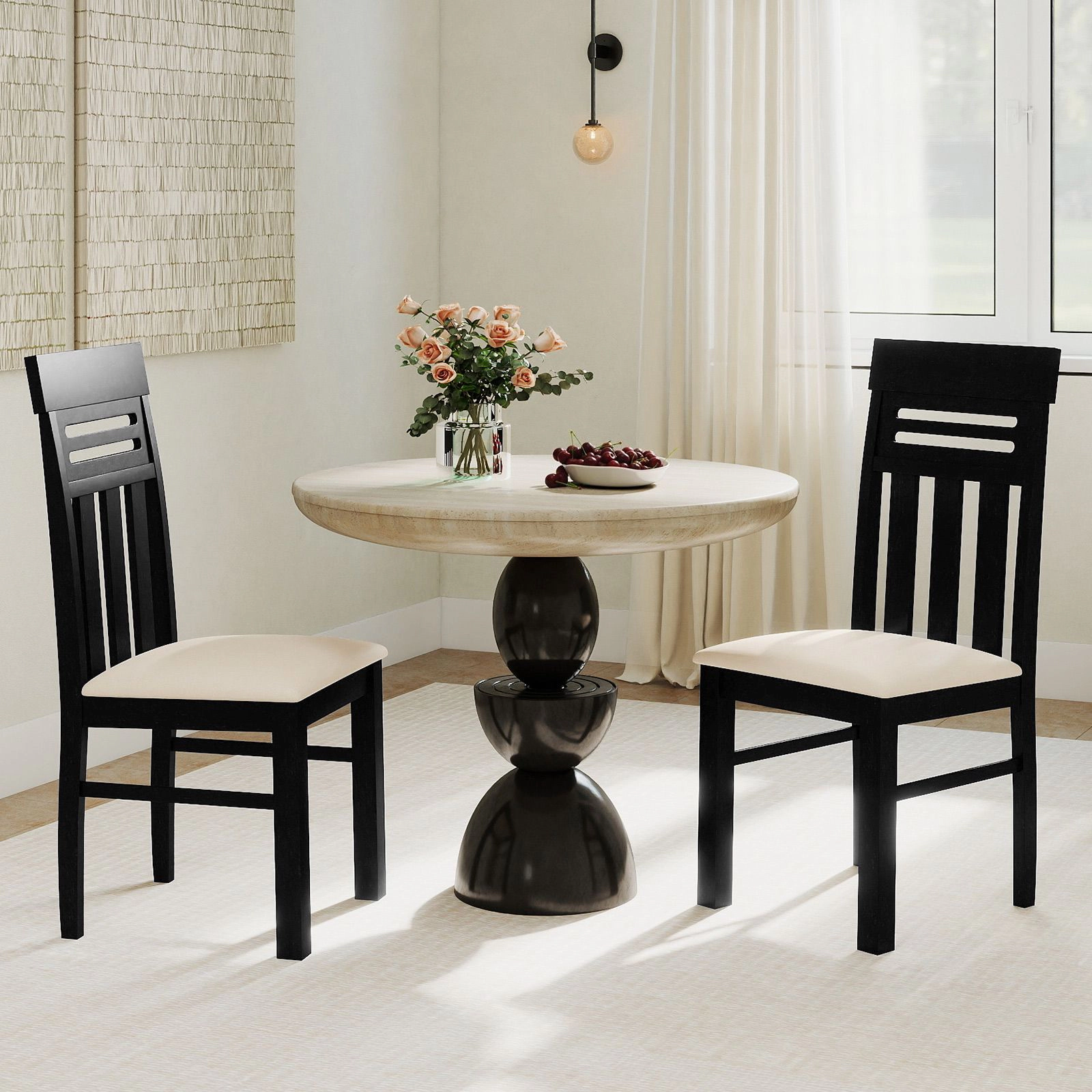 SlickBlue Unisex Set of 2 High Back Dining Chairs with Padded Seats