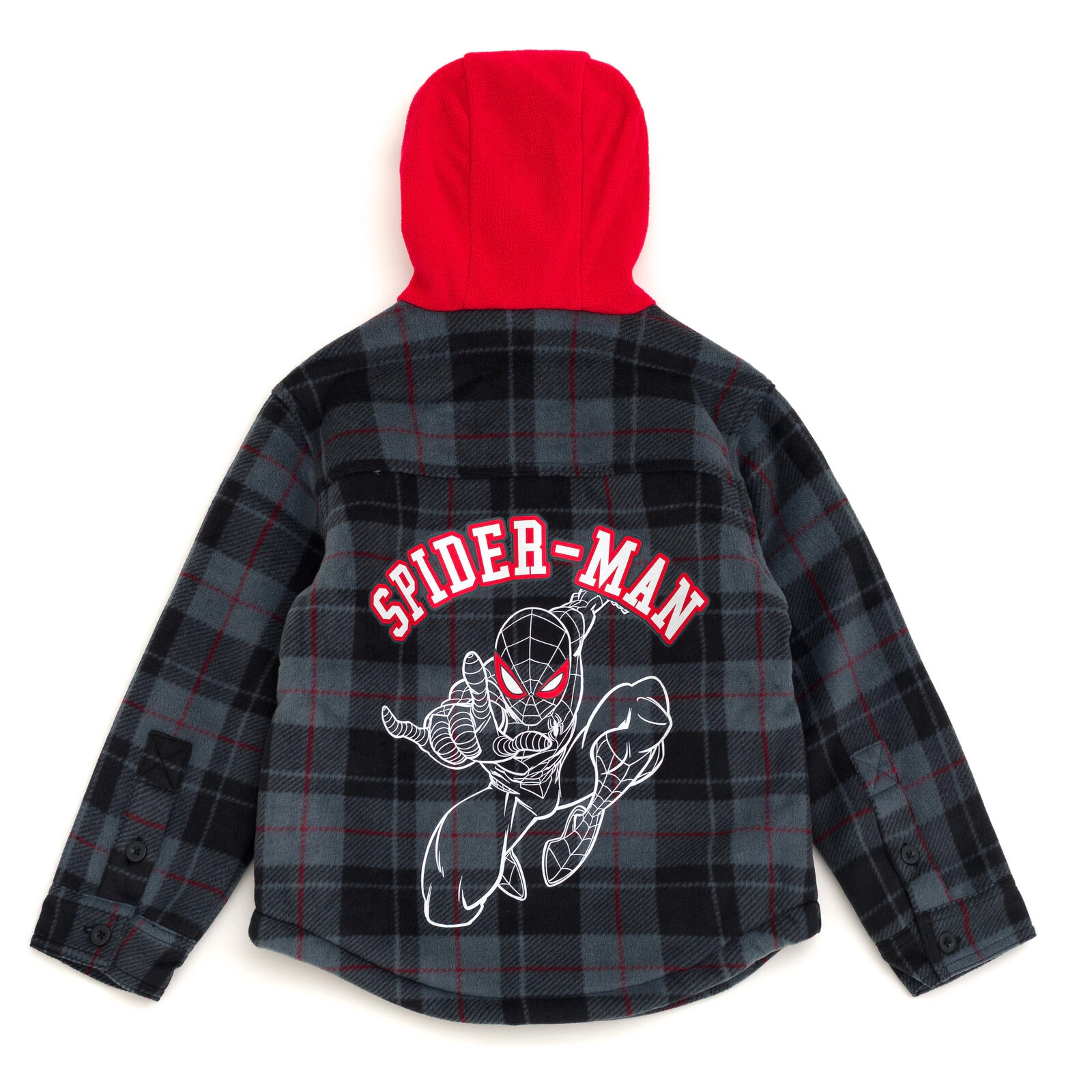Marvel Spider-Man Boys' Fleece Hooded Shirt Jacket