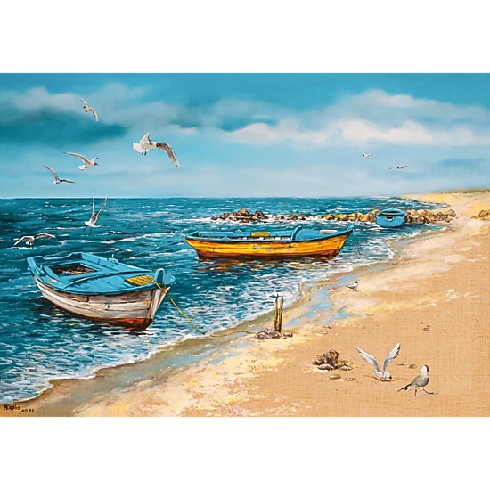 CASTORLAND 500 Piece Jigsaw Puzzles, Morning at the Seaside, Art