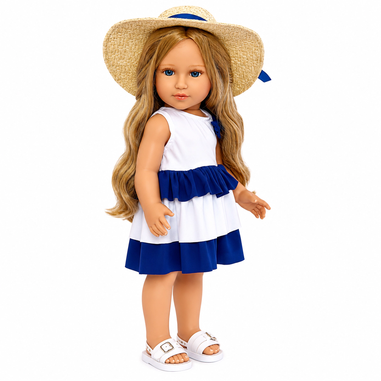 Kennedy and Friends Girl Doll  Ivana 18 InchDoll in Nautical Summer Dress with Sun Hat and Sandals