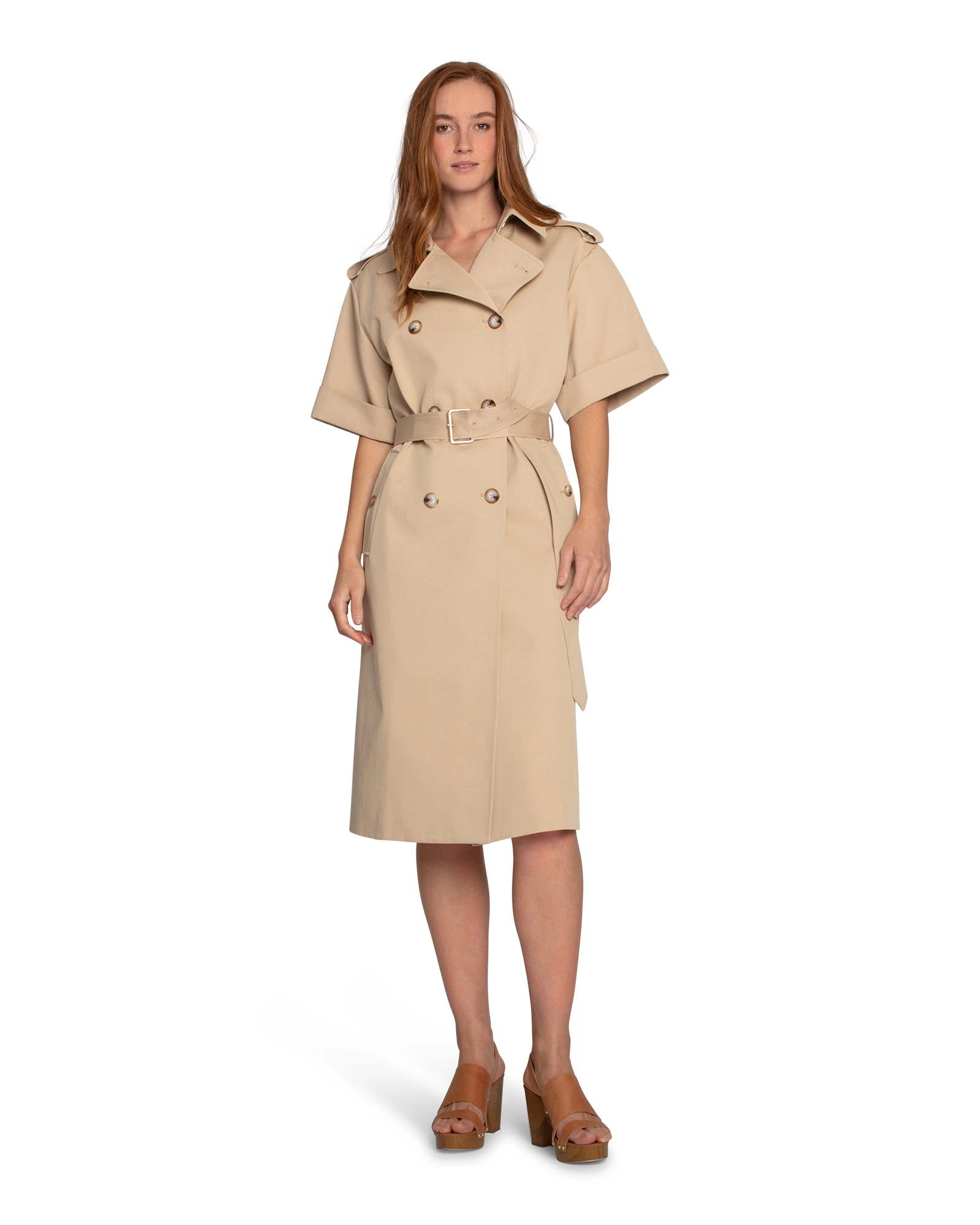 Belle & Bloom Womens Dust Daring Short Sleeve Trench Style Dress