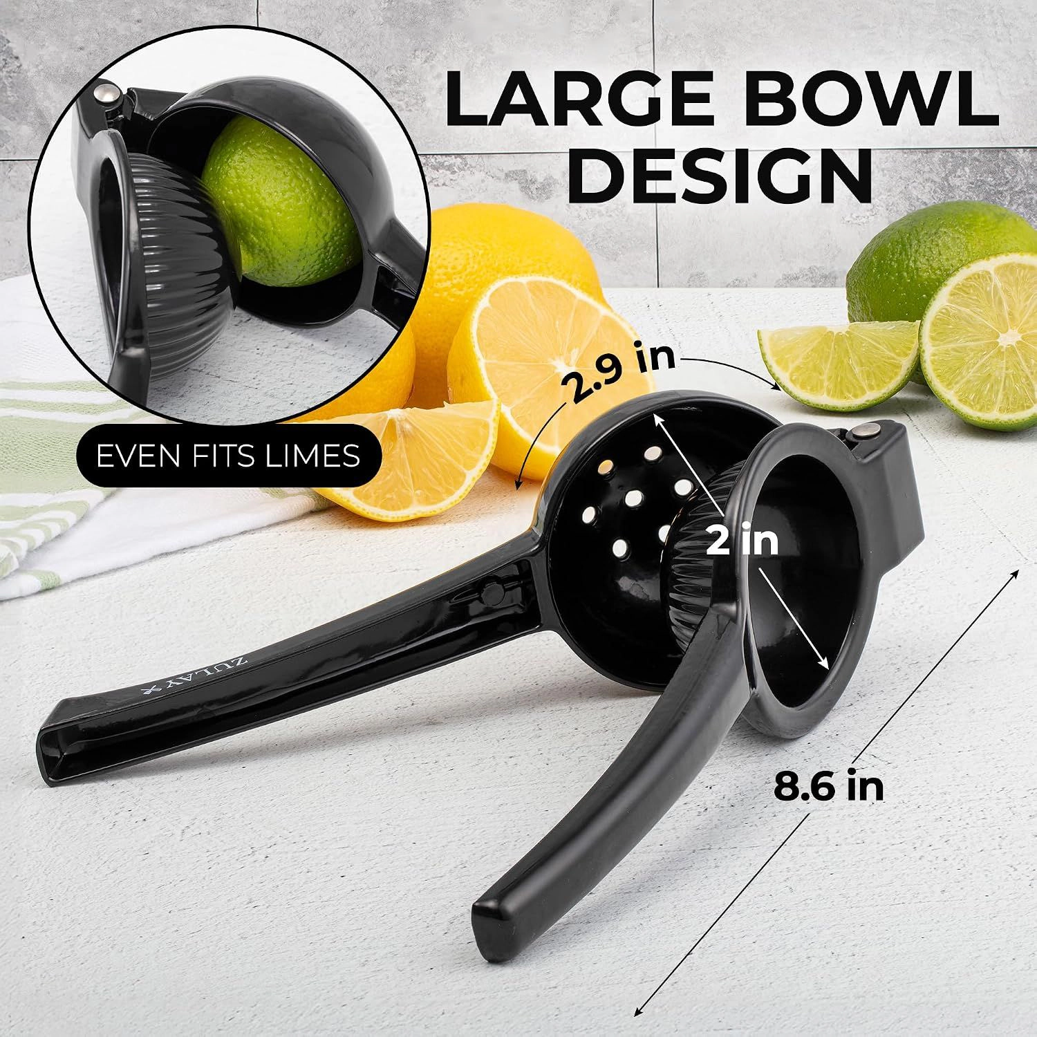 Zulay Kitchen Metal Lime Squeezer – Heavy-Duty Citrus Juicer for Maximum Juice Extraction