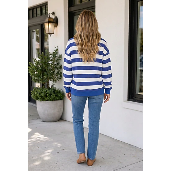 Threaded Pear Quinn Colorblock Mock Relaxed Sweatshirt