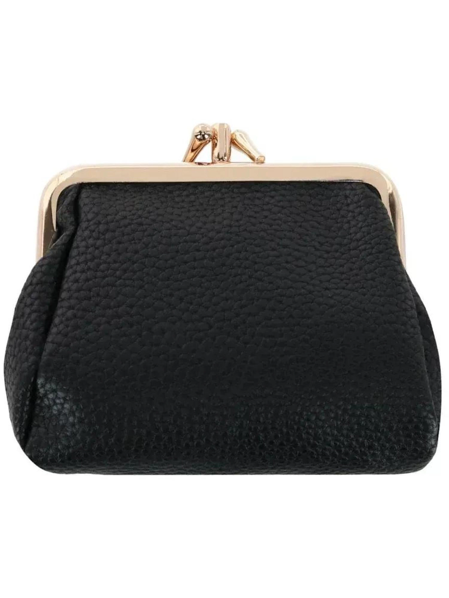Julia Buxton Women's Premium Faux Leather Triple Frame Coin Purse Wallet