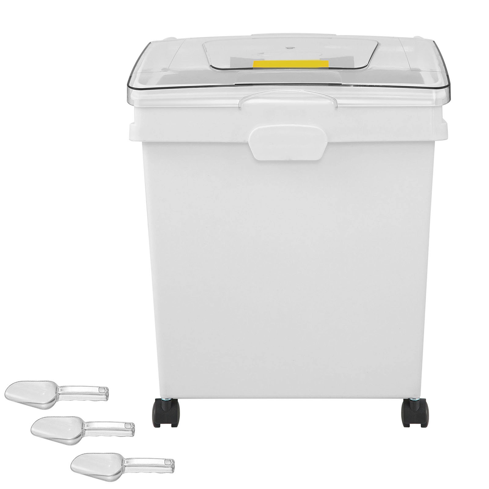 HONGGE 3-Pack 40L/10.5-Gallon Large Rice Storage Container Set with Wheels & Scoops, Airtight Pet Food Bin