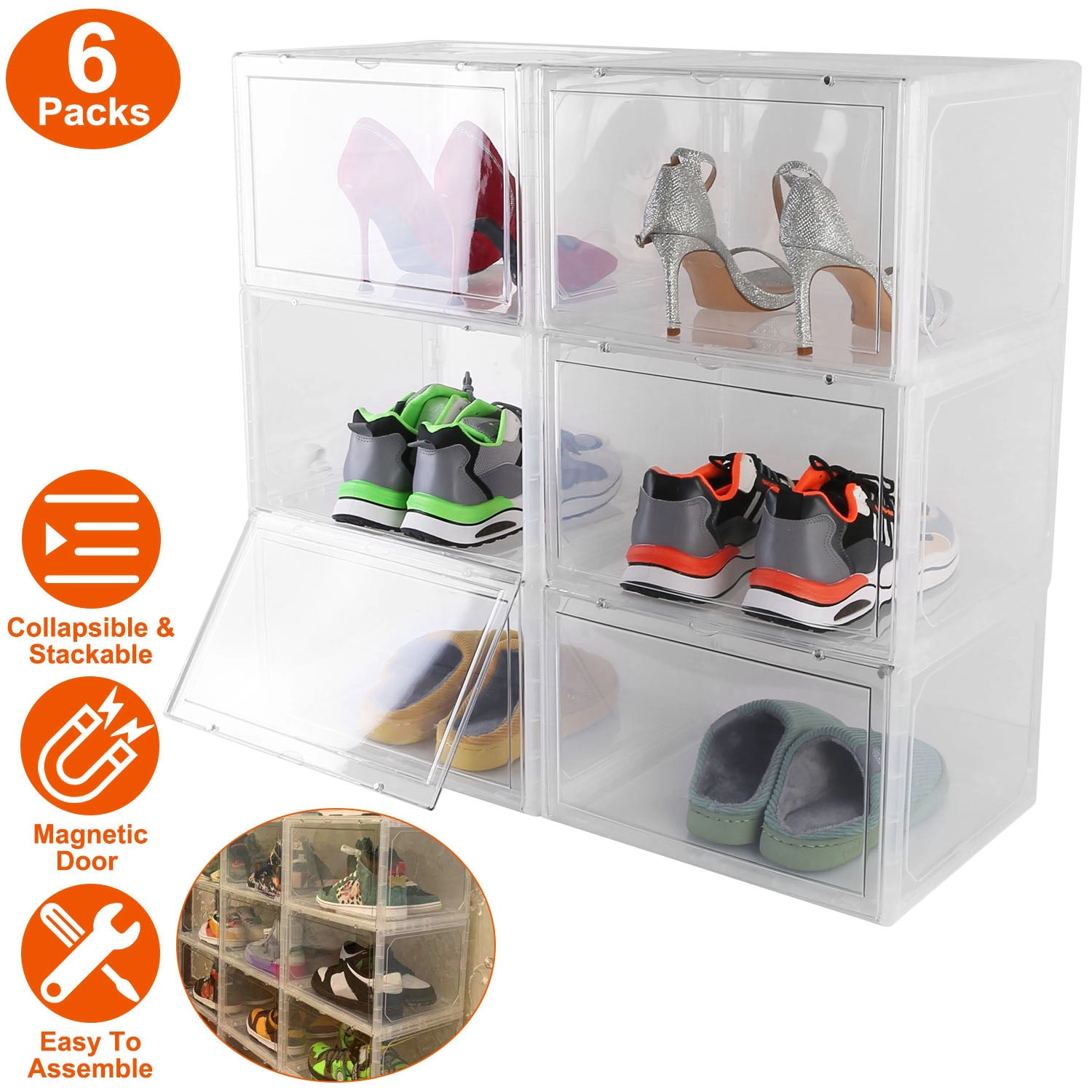 GBruno Stackable Transparent Shoe Storage Box