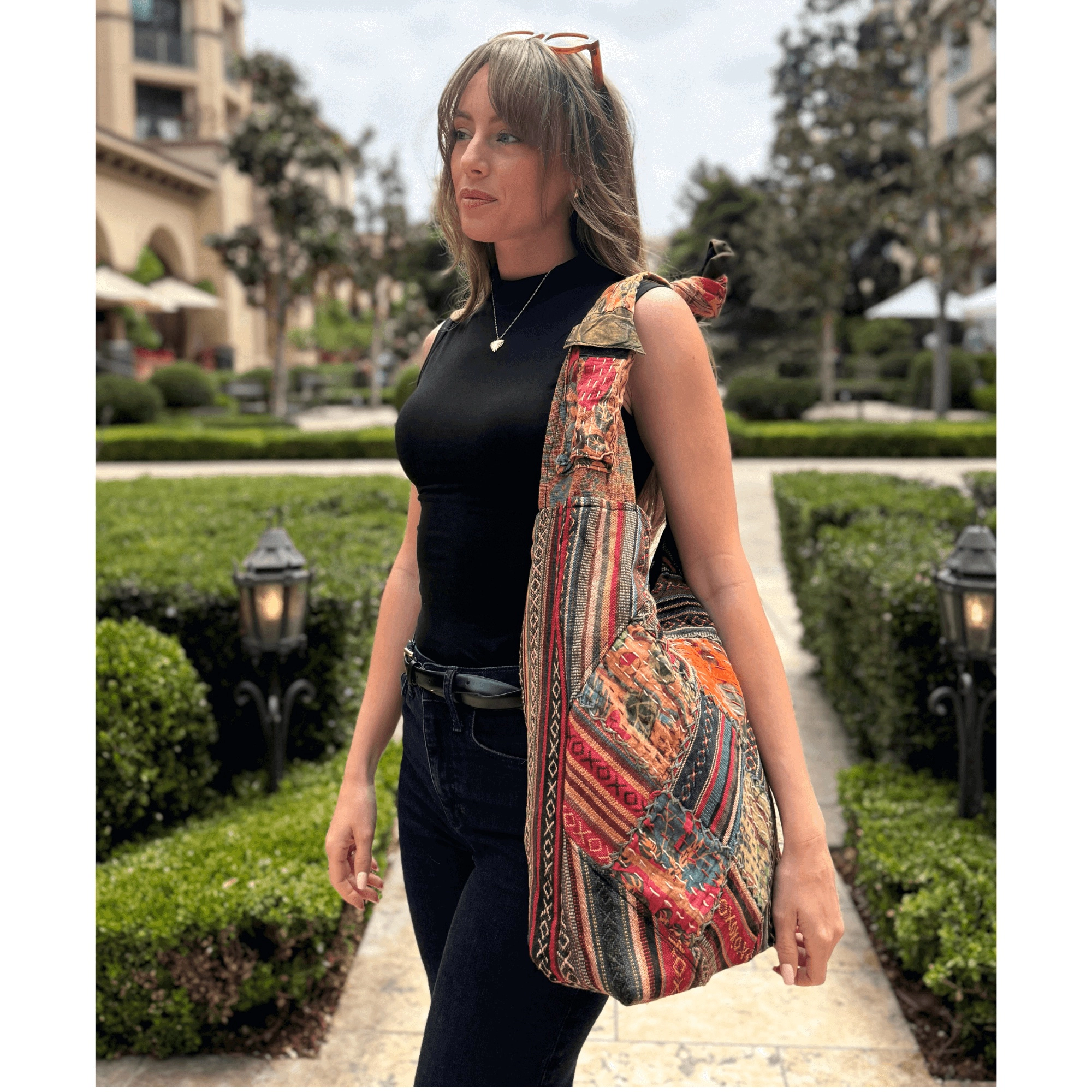 Kathmandu Collection Womens Quilted Patchwork Hobo Bag