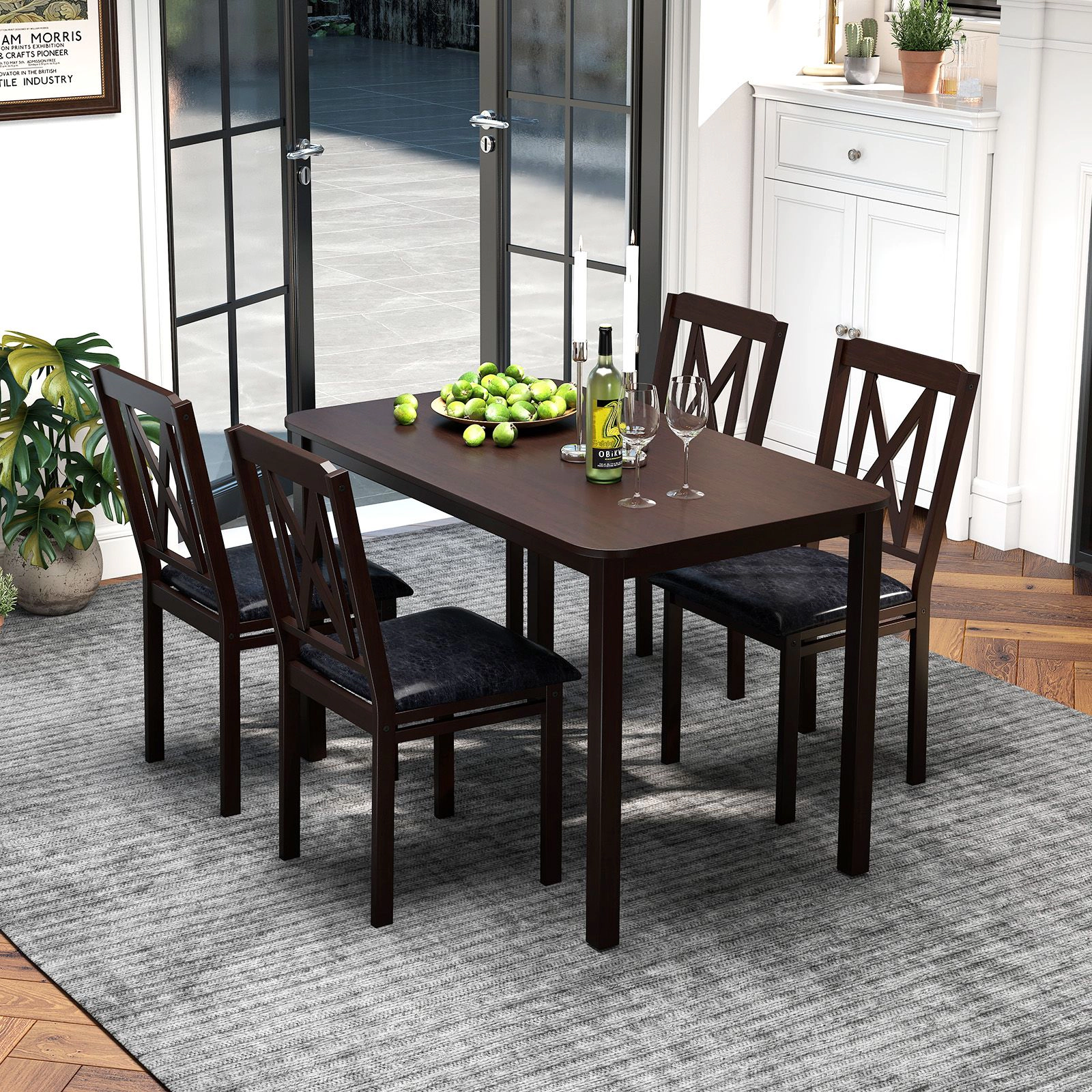 SlickBlue 5 Piece Dining Set with Table and 4 Chairs