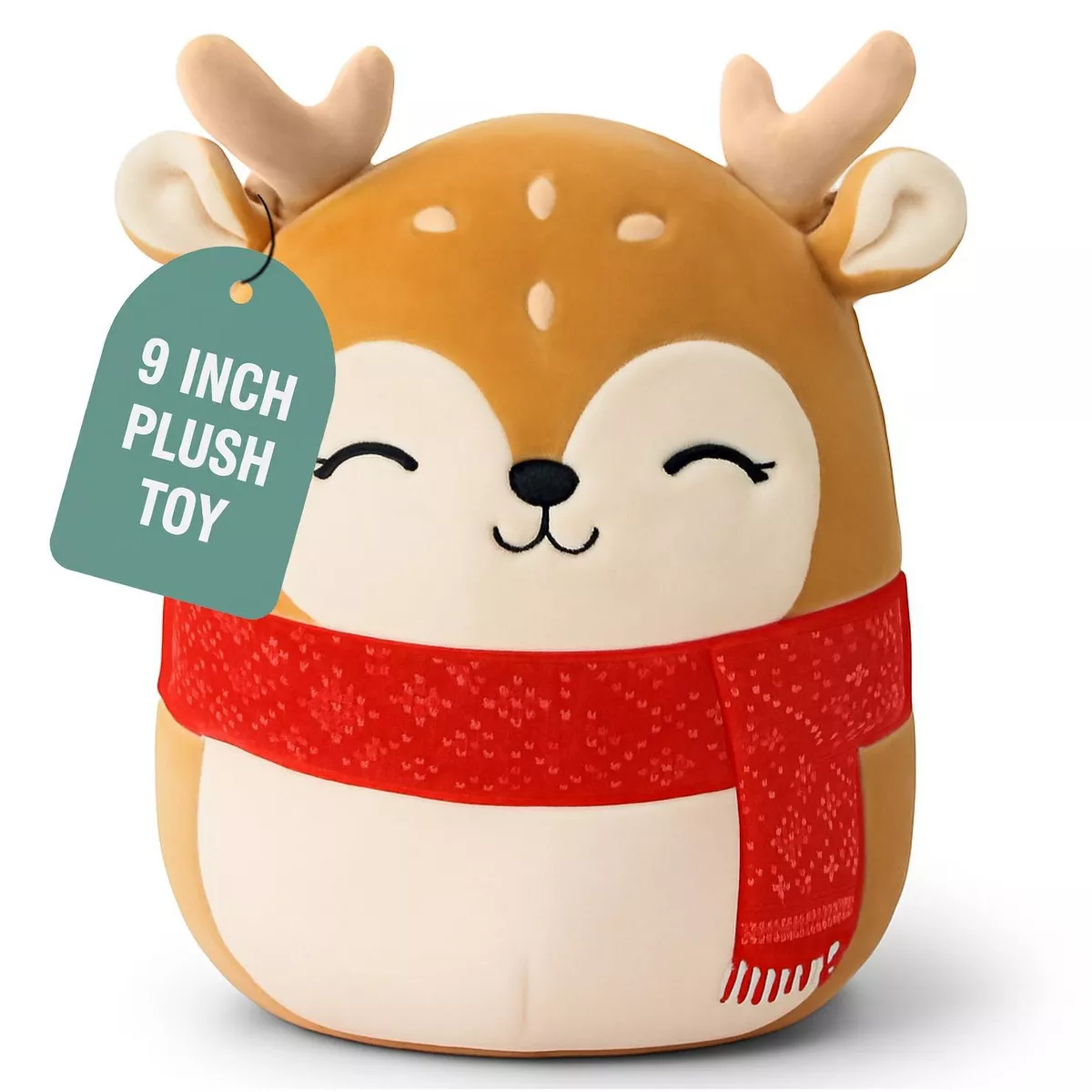 Sperric Christmas Plush Toy Reindeer Soft Stuffed Animal, 9" Cute Holiday Plushie Gift for Kids, Perfect Holiday Gifts
