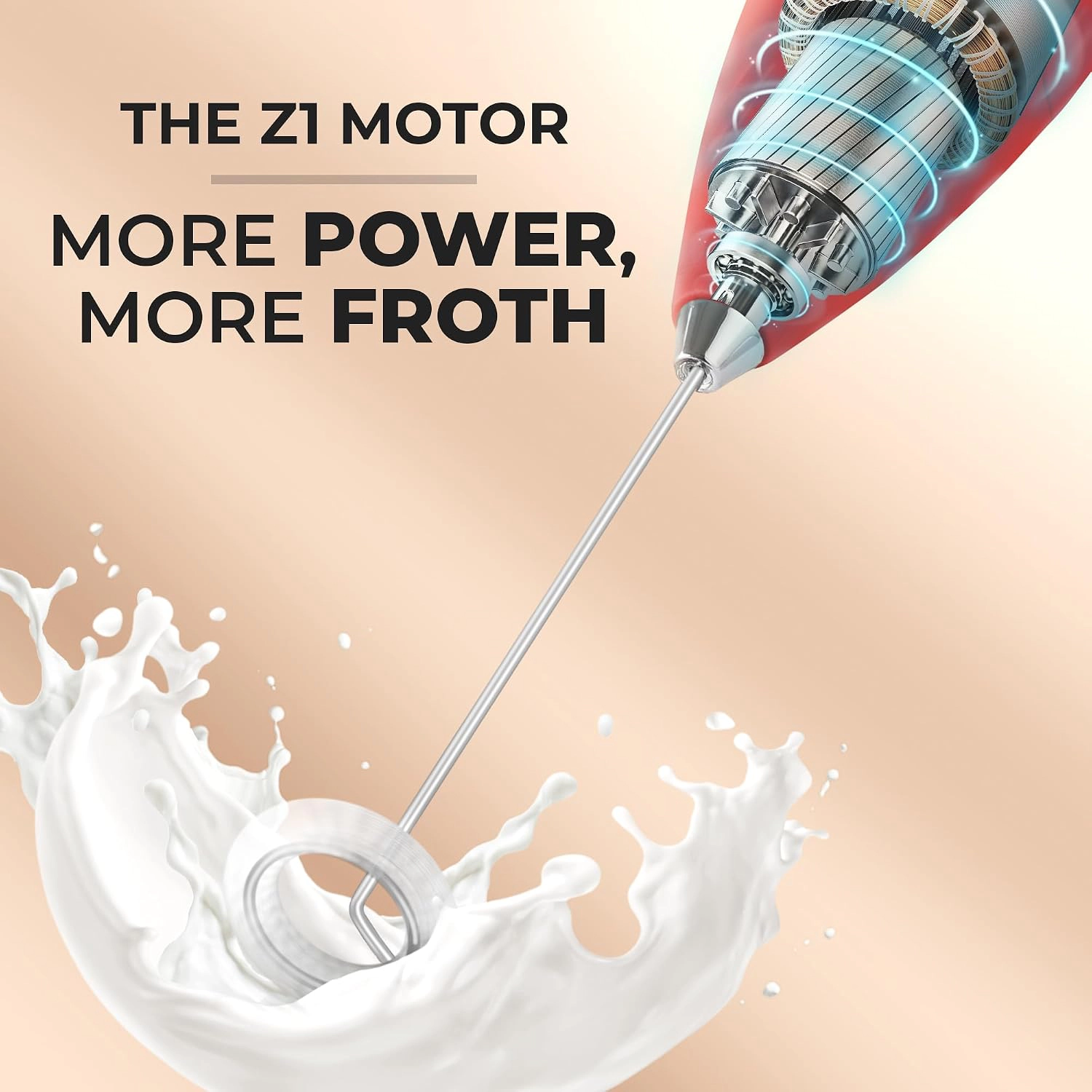 Zulay Kitchen Powerful Milk Frother Wand with Duracell Batteries - Handheld Foam Maker for Coffee