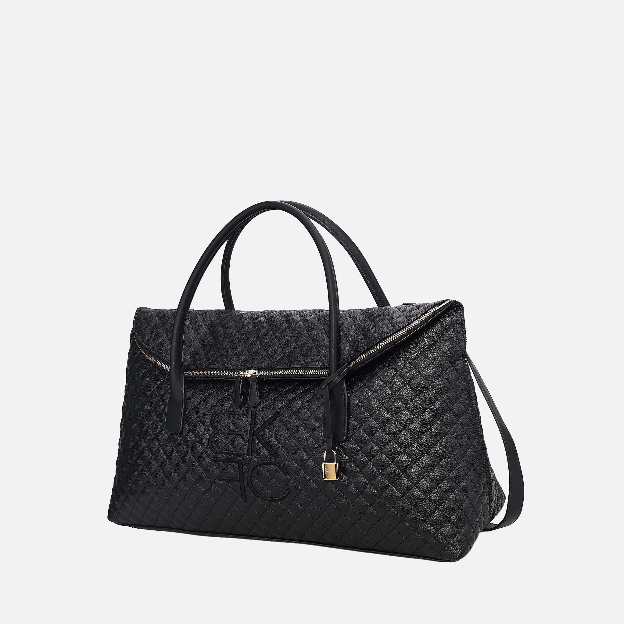 MKF Collection by Mia K Eulalie Quilted Vegan Leather Weekender Duffel Bag