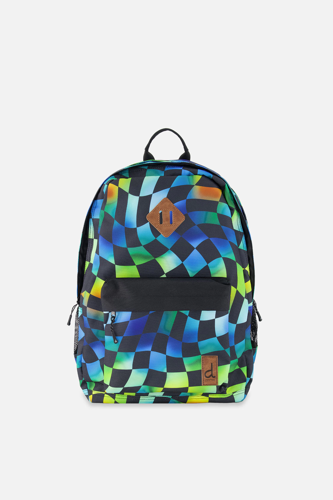 Deux par Deux Boys Checkered Print Two-Compartment Backpack with Padded Laptop Sleeve