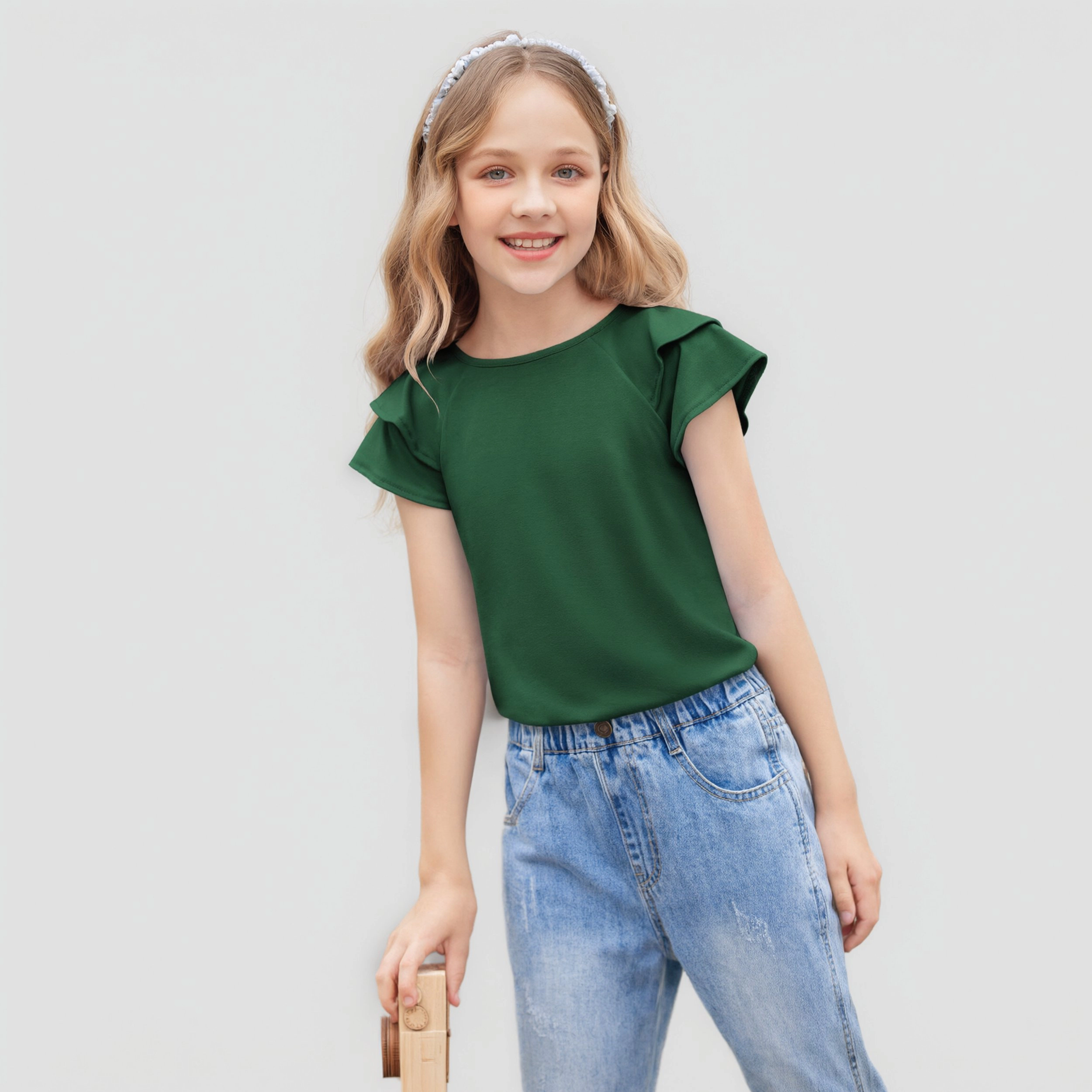 Arshiner Girls T-Shirt Shirts Soft Flatter Sleeve Crewneck Summer Clothes