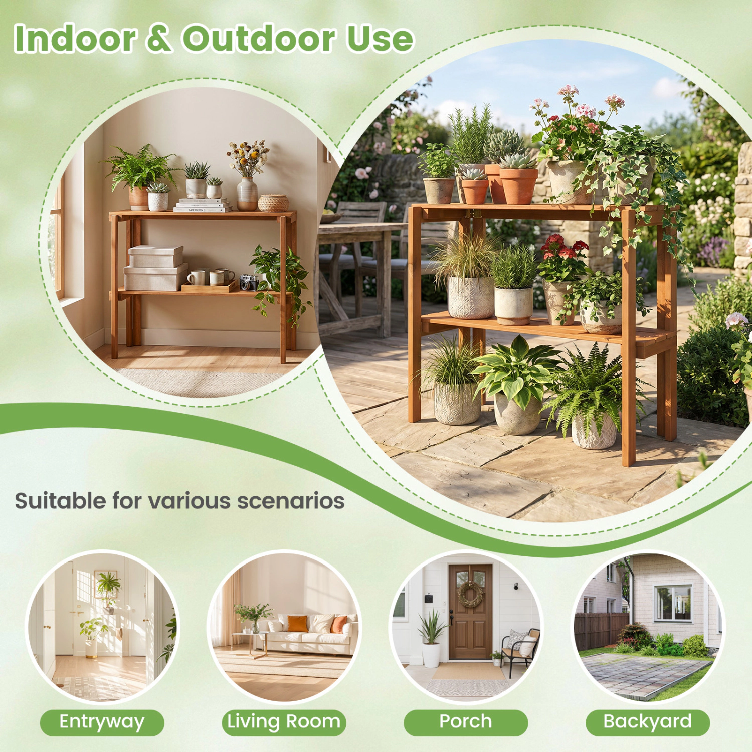 Hivvago Wooden Folding Display Shelf