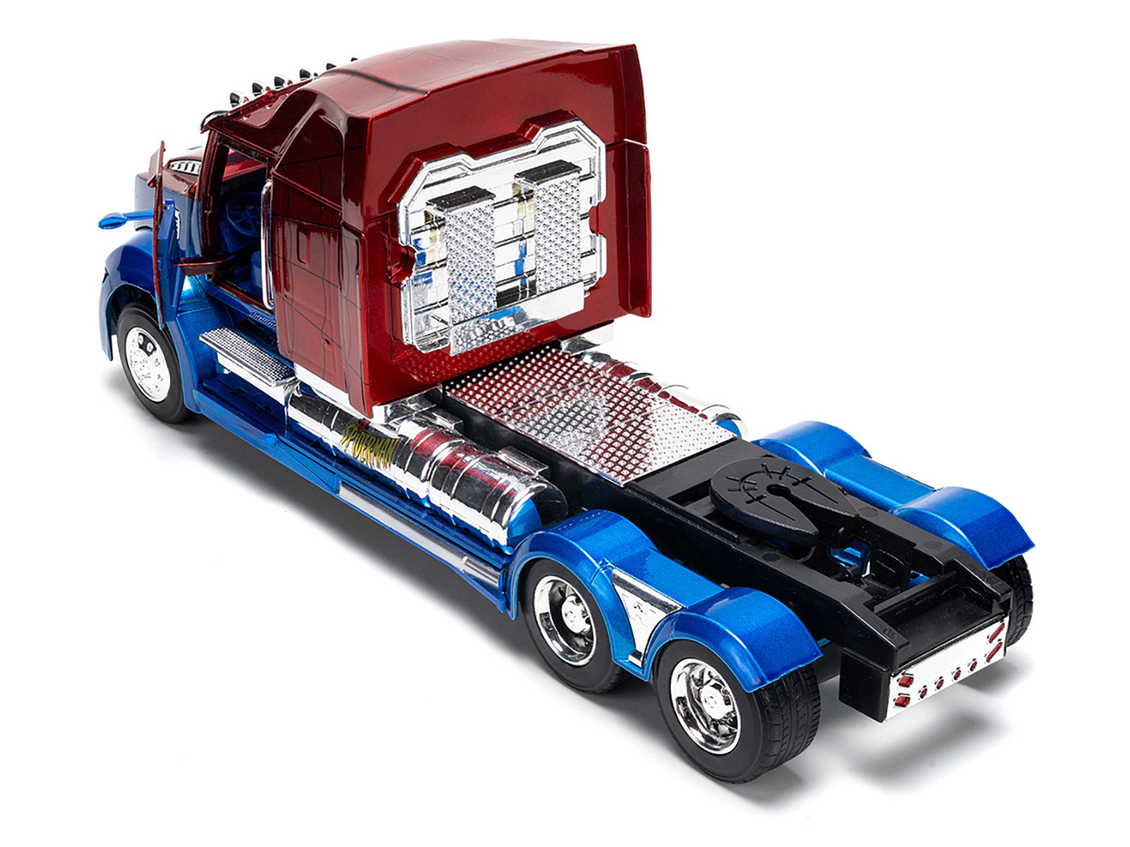 Jada Western Star 57X Truck Tractor "Spider-Man" Blue And Red Metallic "Hollywood Rides" Series 1/24 Diecast