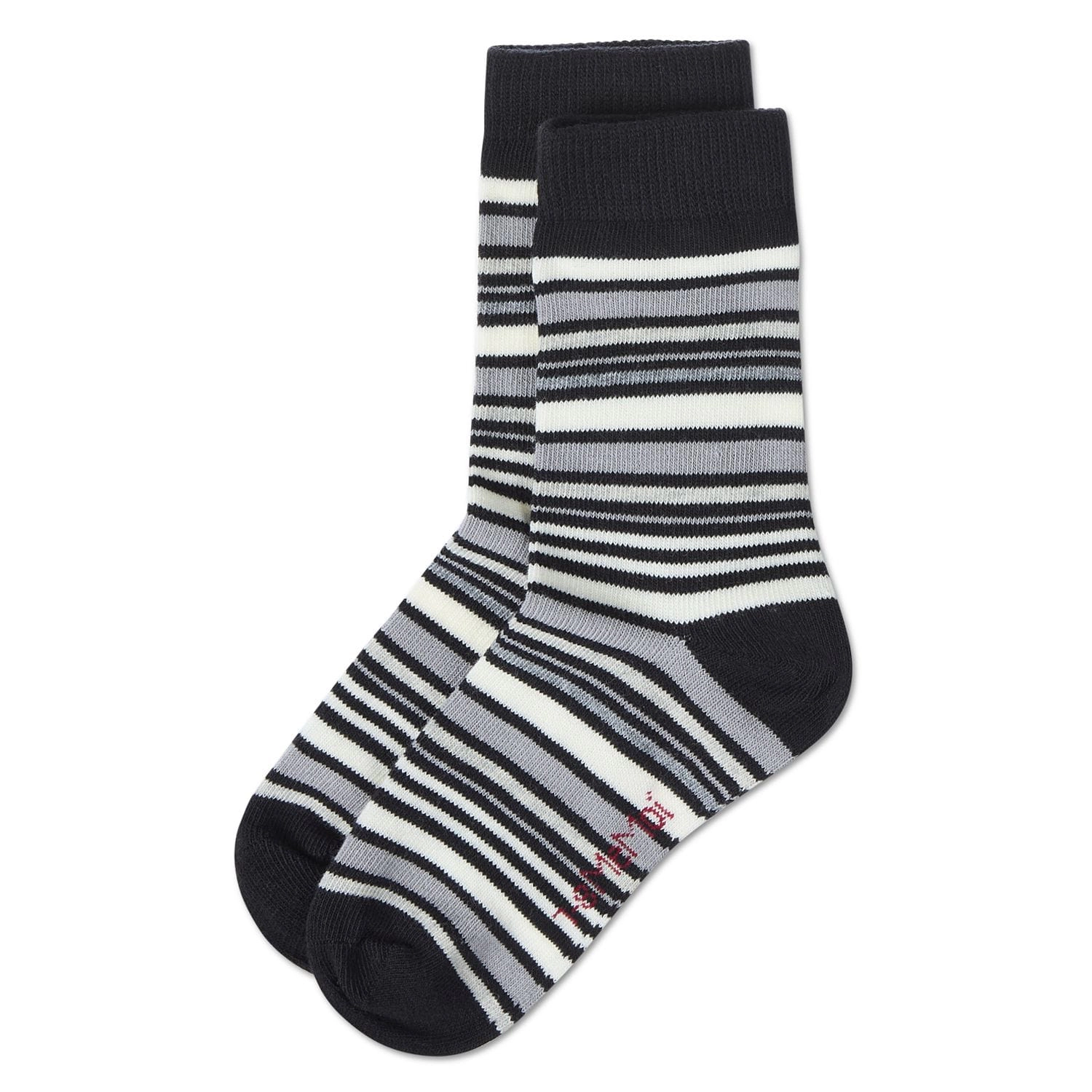 Memoi Kids Boy Multi-Stripe Cotton-Rich Fine-Gauge Crew Sock