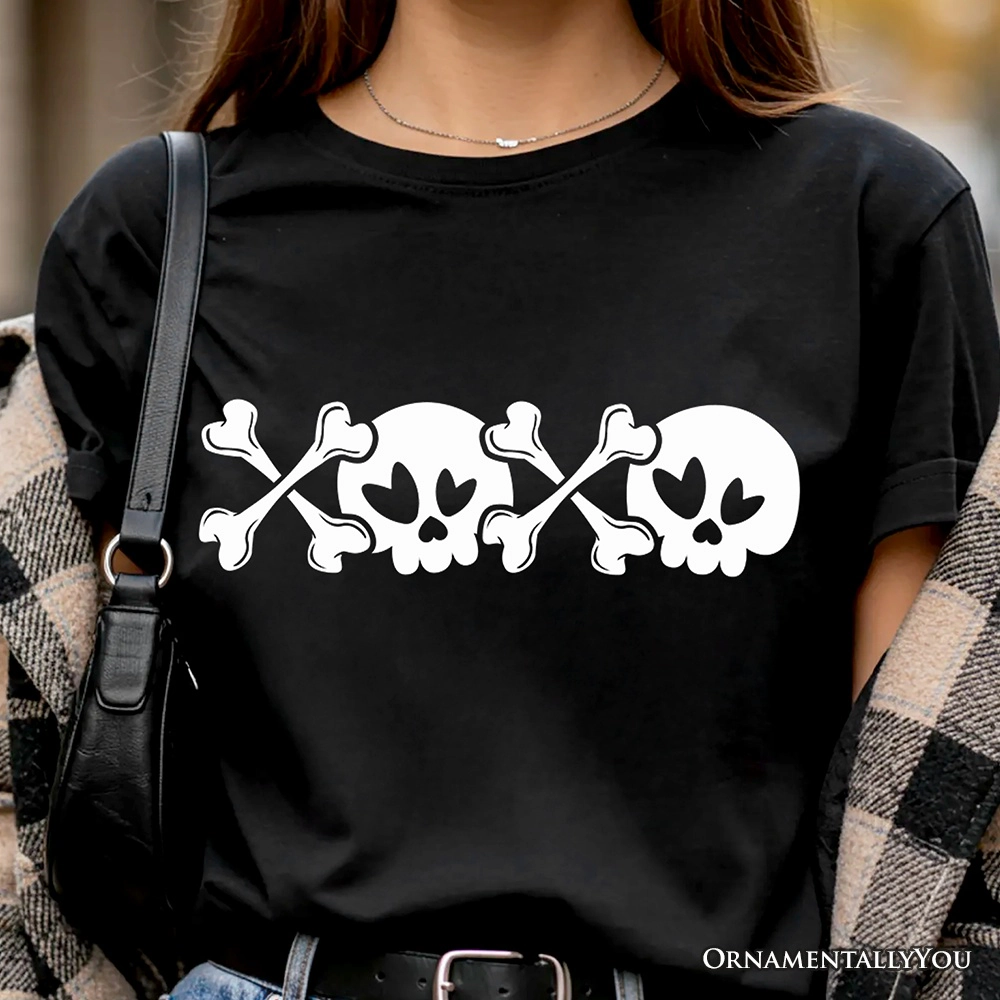 OrnamentallyYou Unisex XOXO Skulls Anti-Valentine Sarcastic Skeletons Love T-Shirt