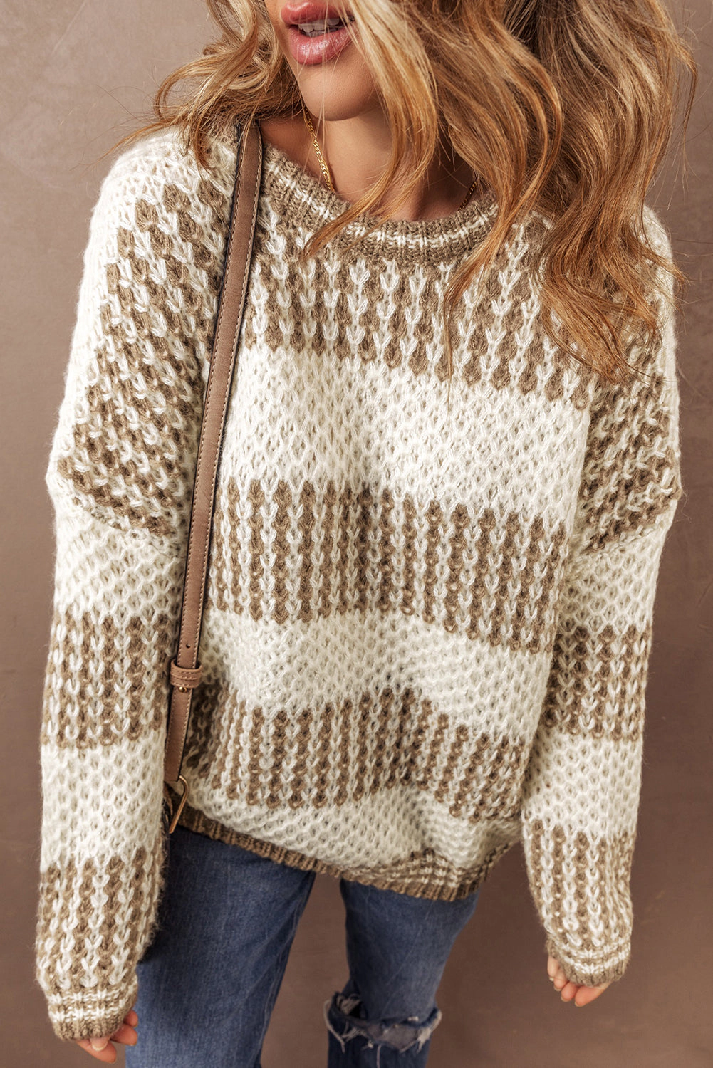 Threaded Pear Women's Saylor Round Neck Loose Sweater