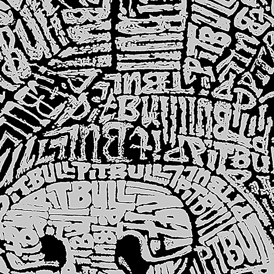 LA Pop Art Pitbull Face - Men's Word Art Hooded Sweatshirt