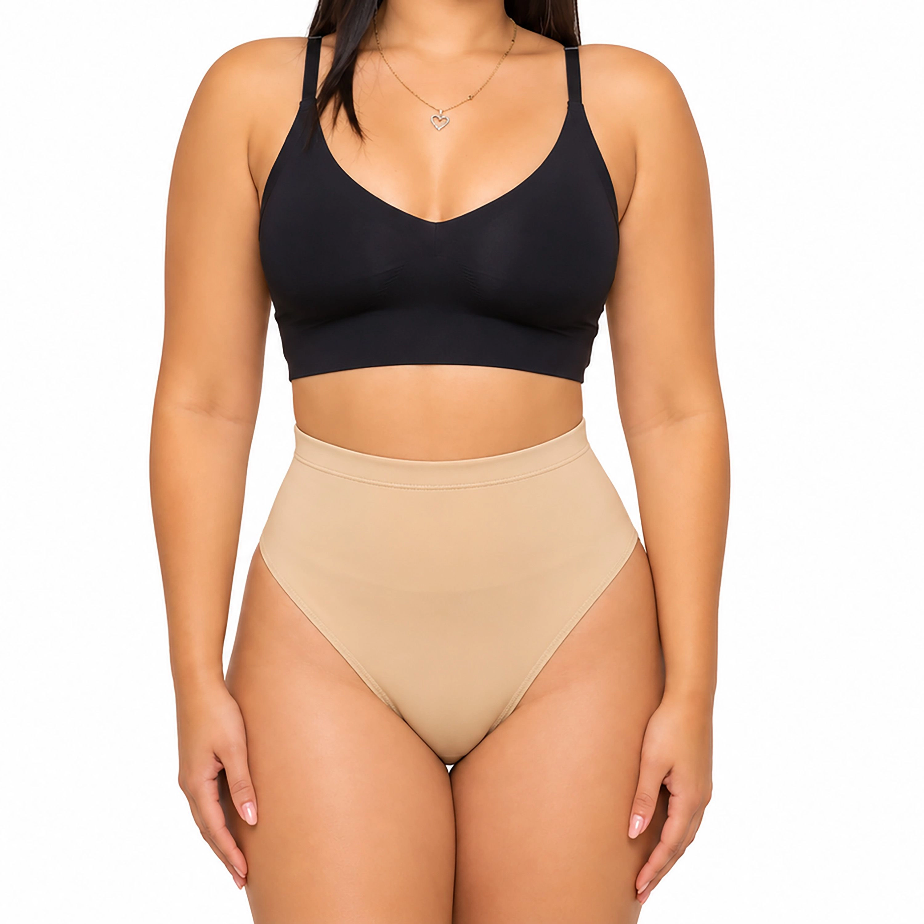 YAHAIRA Women's Thong Panty Lace Double Tummy Layer
