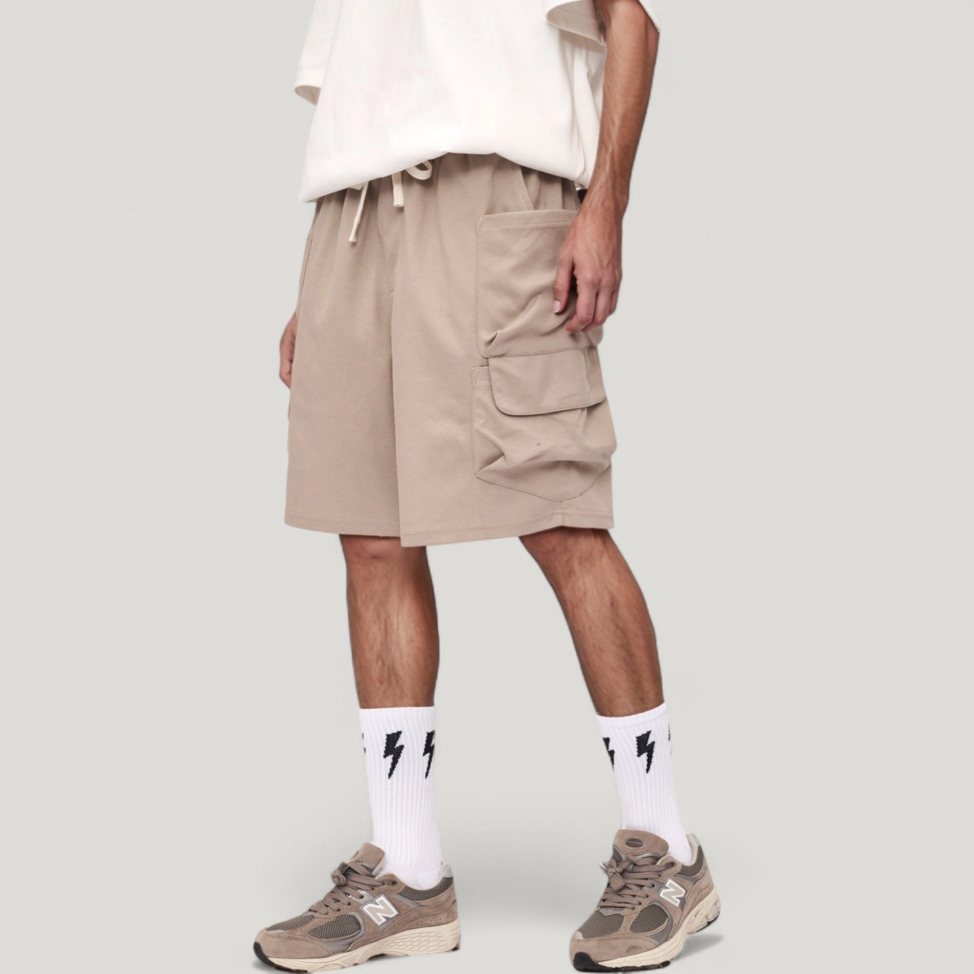 Anna-Kaci Men's Drawstring Waist Relaxed Fit Everyday Casual Shorts with Side Pockets