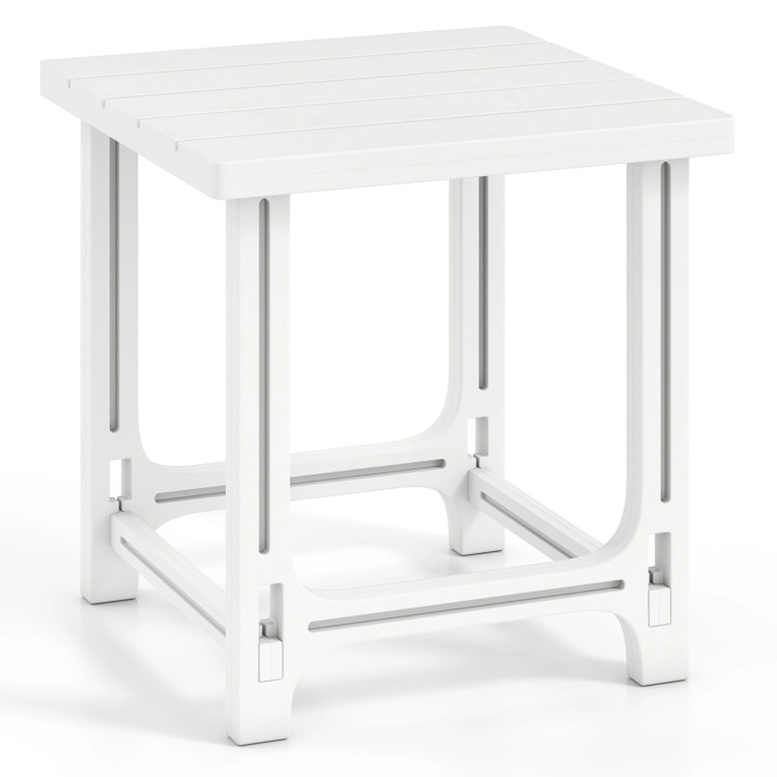 SUGIFT 0-Fastener Snap-Fit HDPE Adirondack Side Table 315-lb Capacity 18.5-in Square Top 18.5-in Tall 1-Pc White