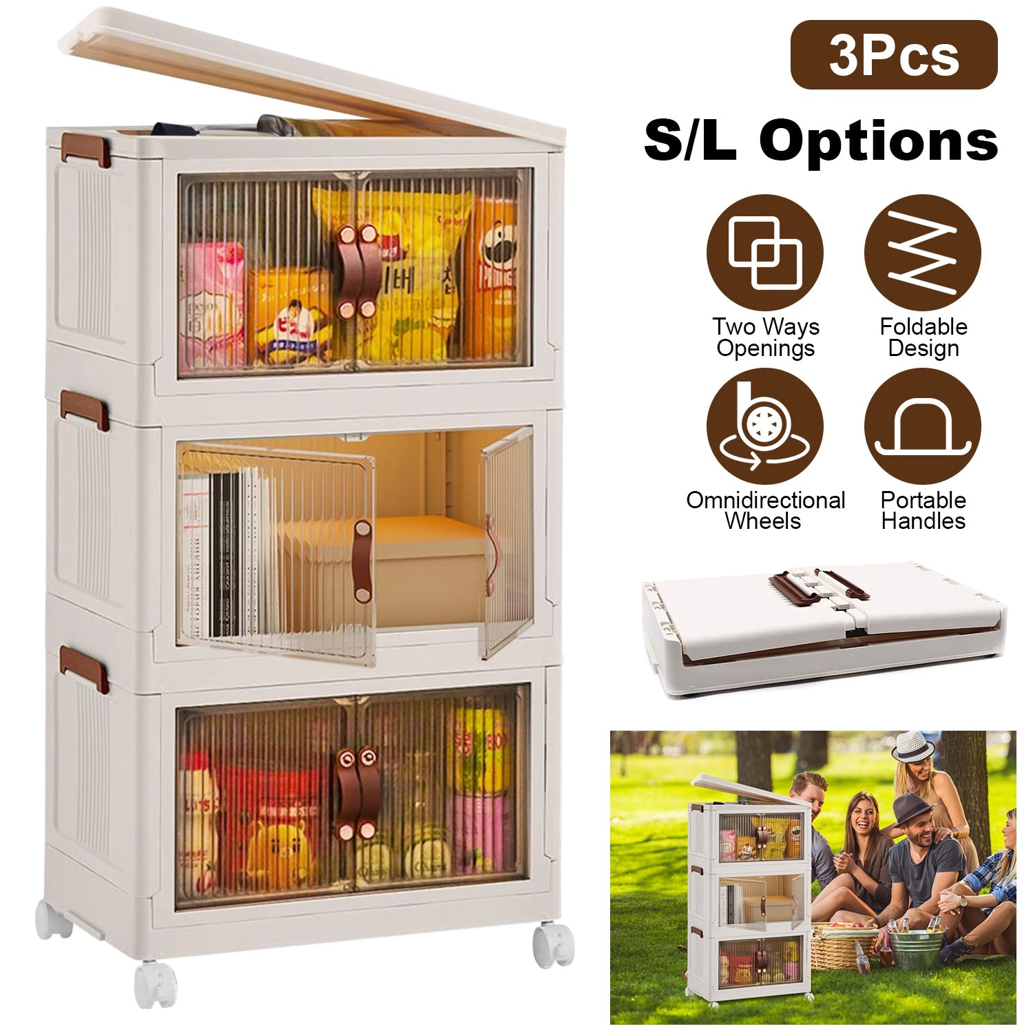 GBruno 3-Piece Stackable Storage Bins With Lids