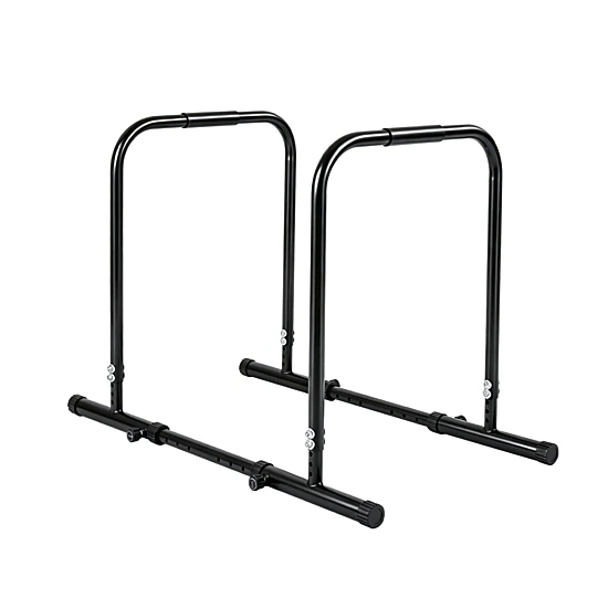 SUGIFT 330-lb Capacity 4-Level Height and 5-Width Adjustable Dip Bar Station with Foam Padded Handles