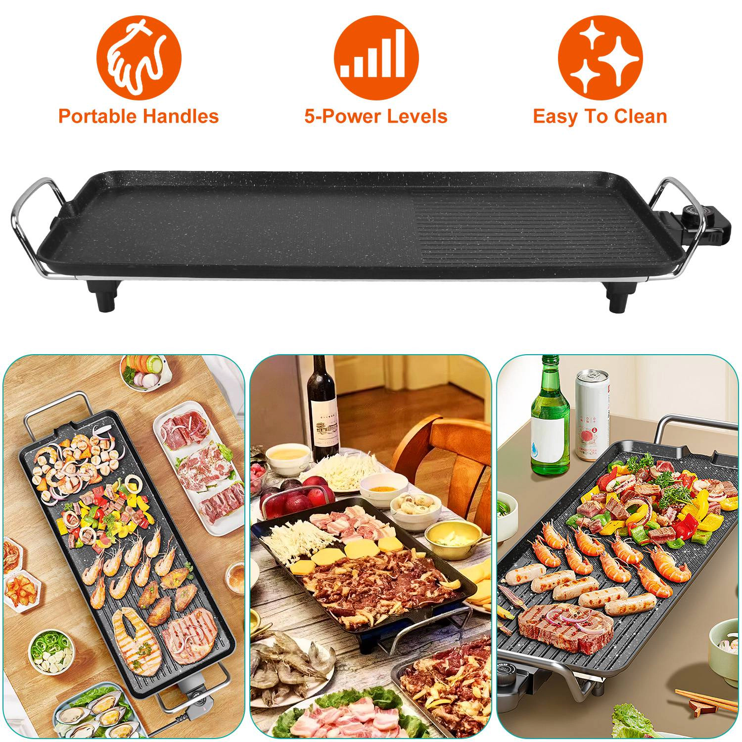 GBruno 1500W Non-Stick Electric Griddle