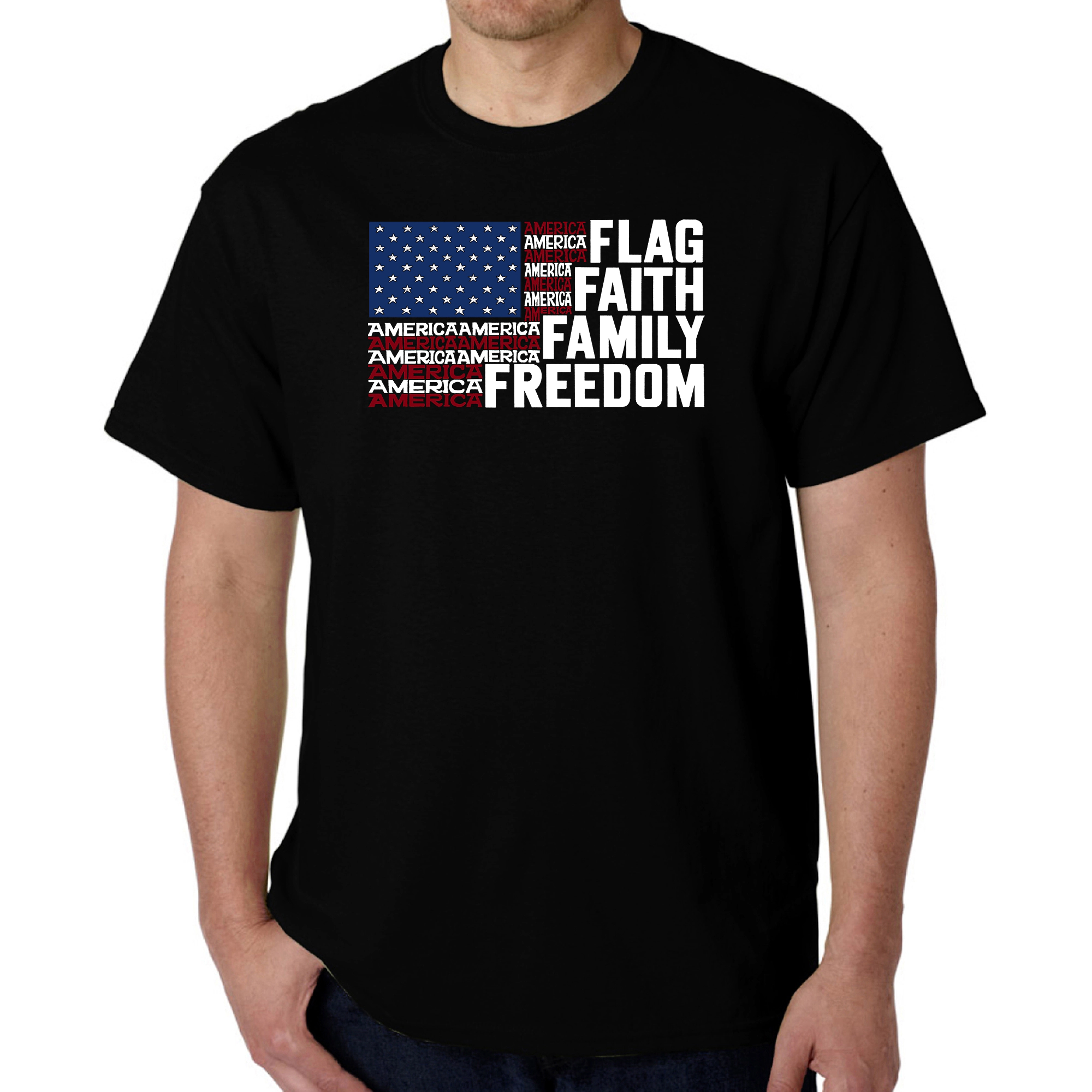 LA Pop Art Men's Word T-Shirt - Faith Flag