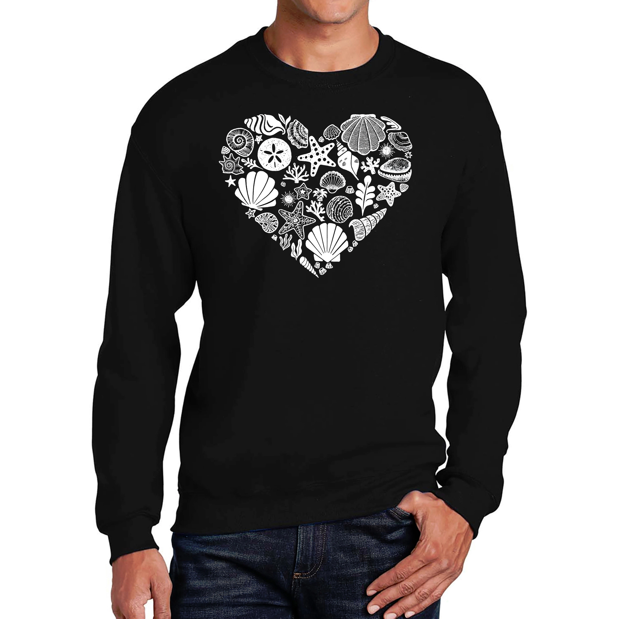 LA Pop Art Sea Shells - Men's Word Crew Sweatshirt