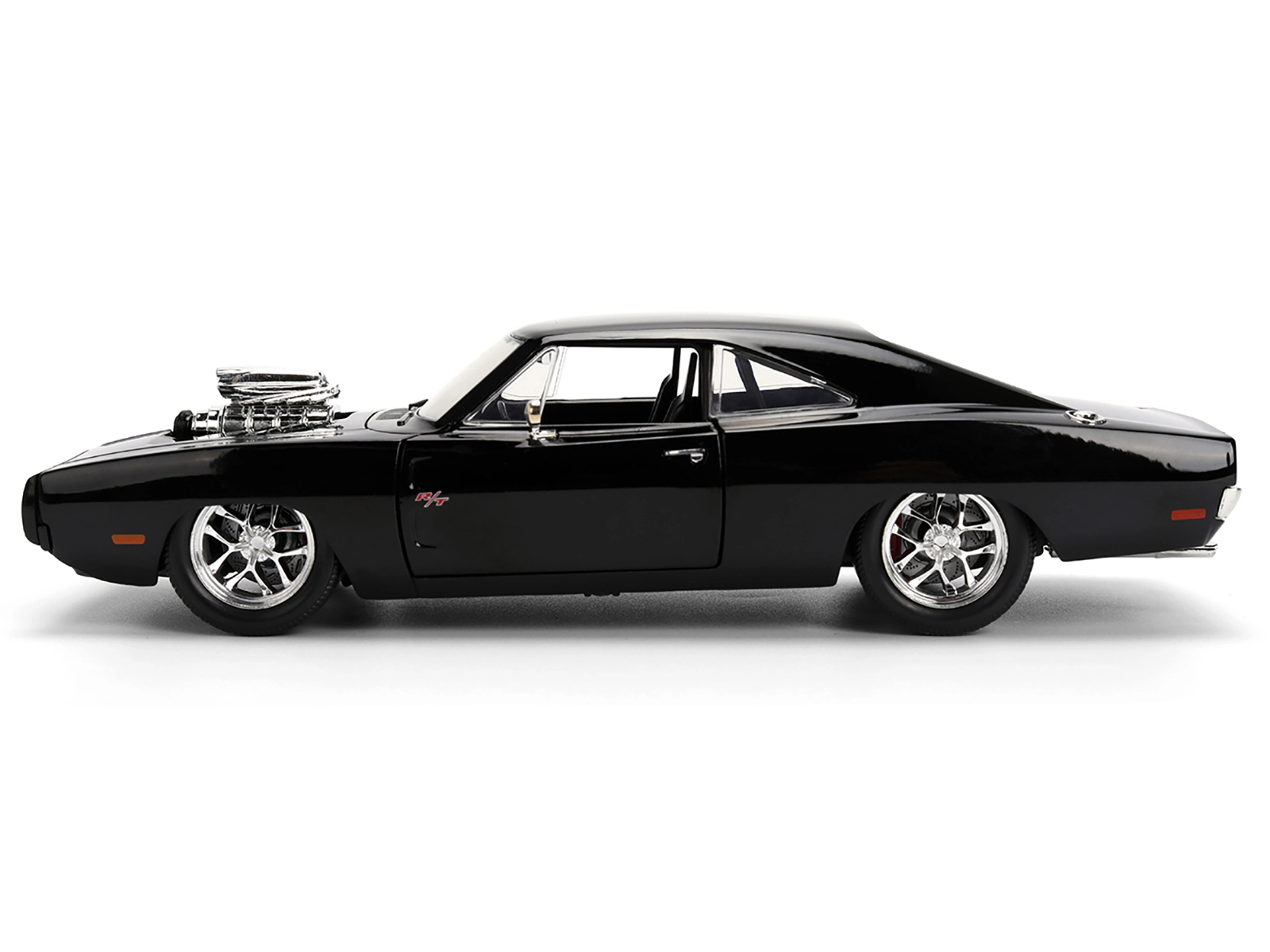 Jada 1970 Dodge Charger R/T Black "Furious 7" (2015) Movie "Fast & Furious" Series 1/24 Diecast Model Car by Jada